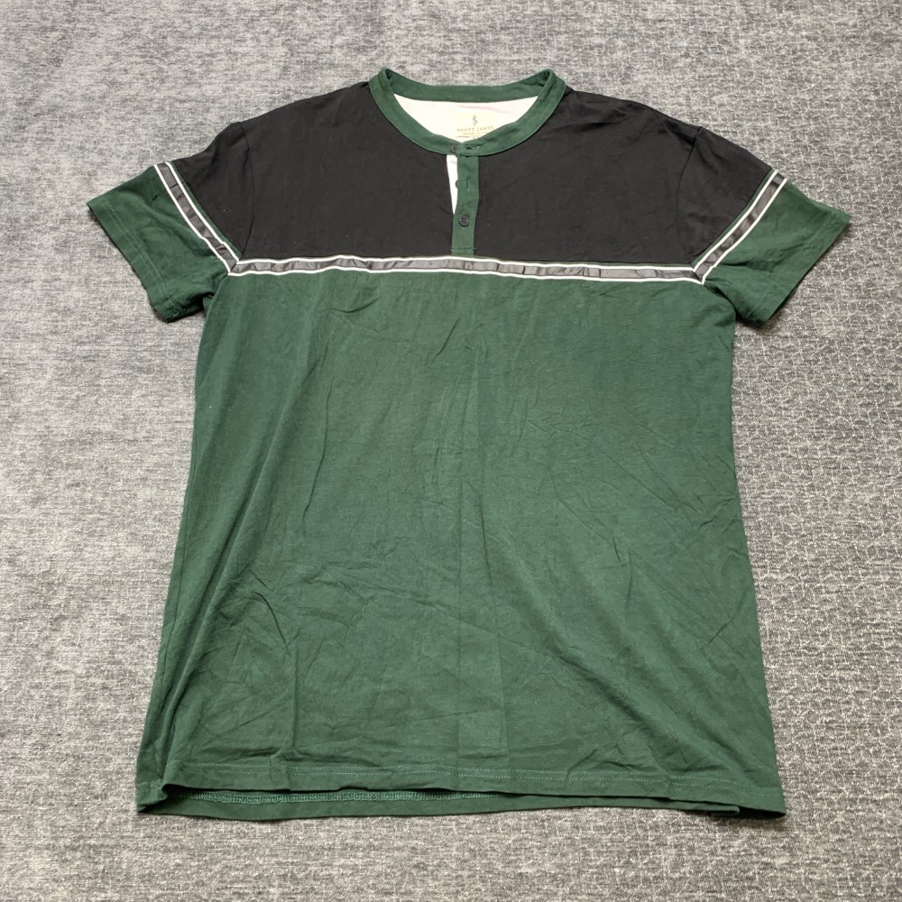 Scott James Strive For Authenticity T Shirt Mens XL Green Black Cotton Stretch