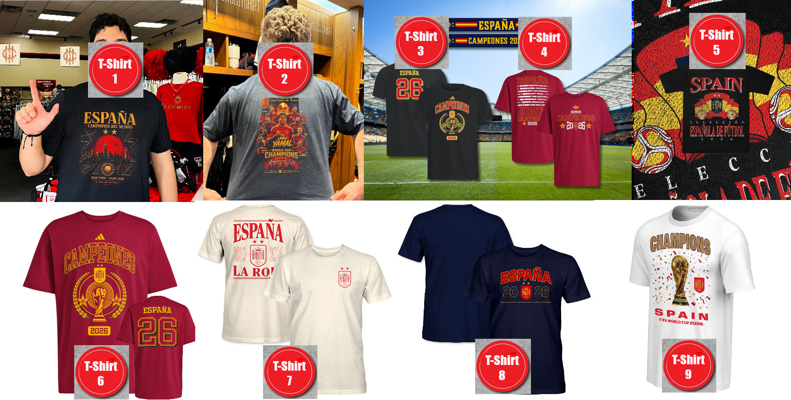 Spain World Cup 2026 Champions Merch Tee, T-Shirt Reprint