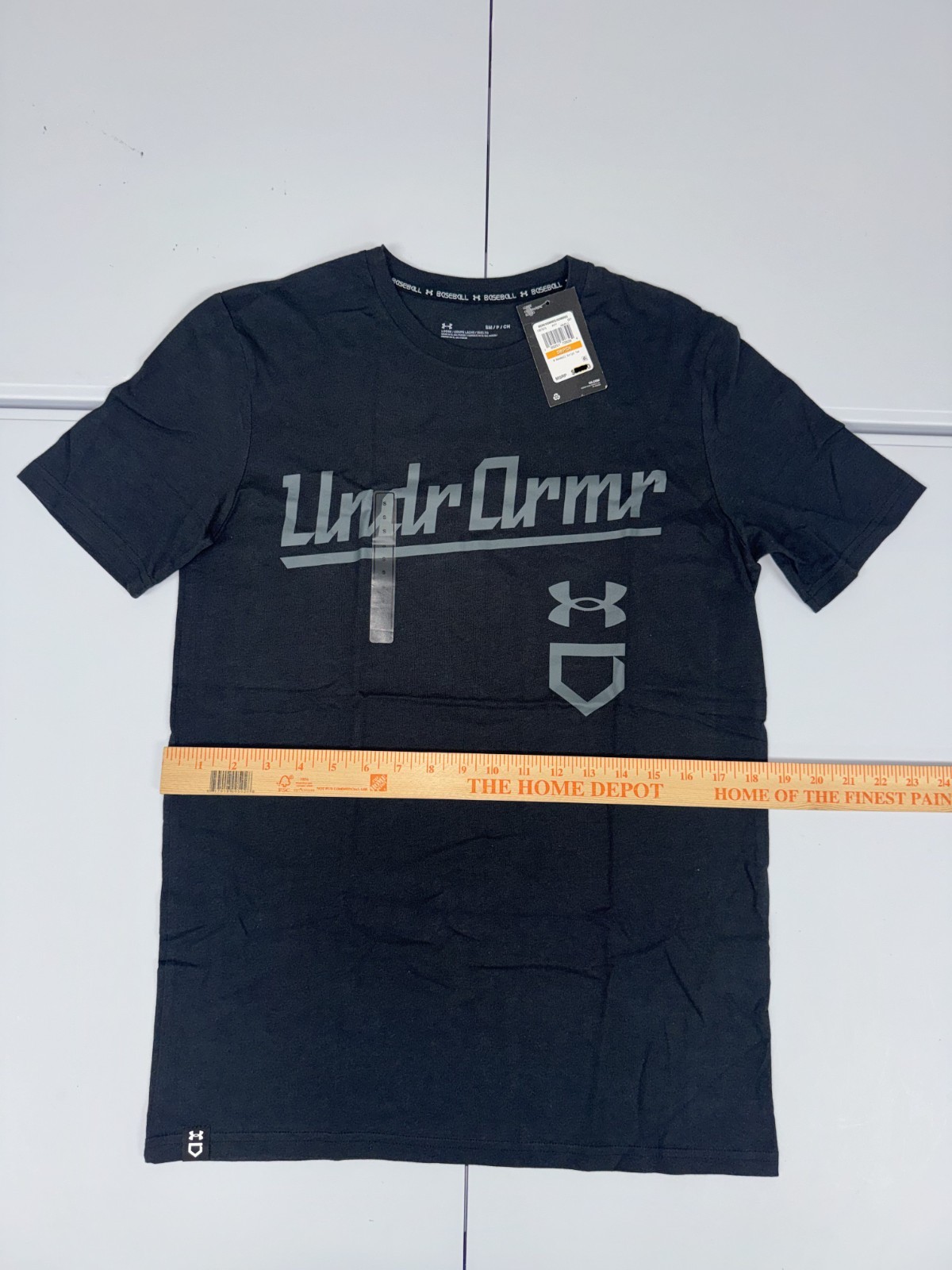 Men’s Under Armour Baseball Script SS T-Shirt Black/Gray Pick Size 1377613-001