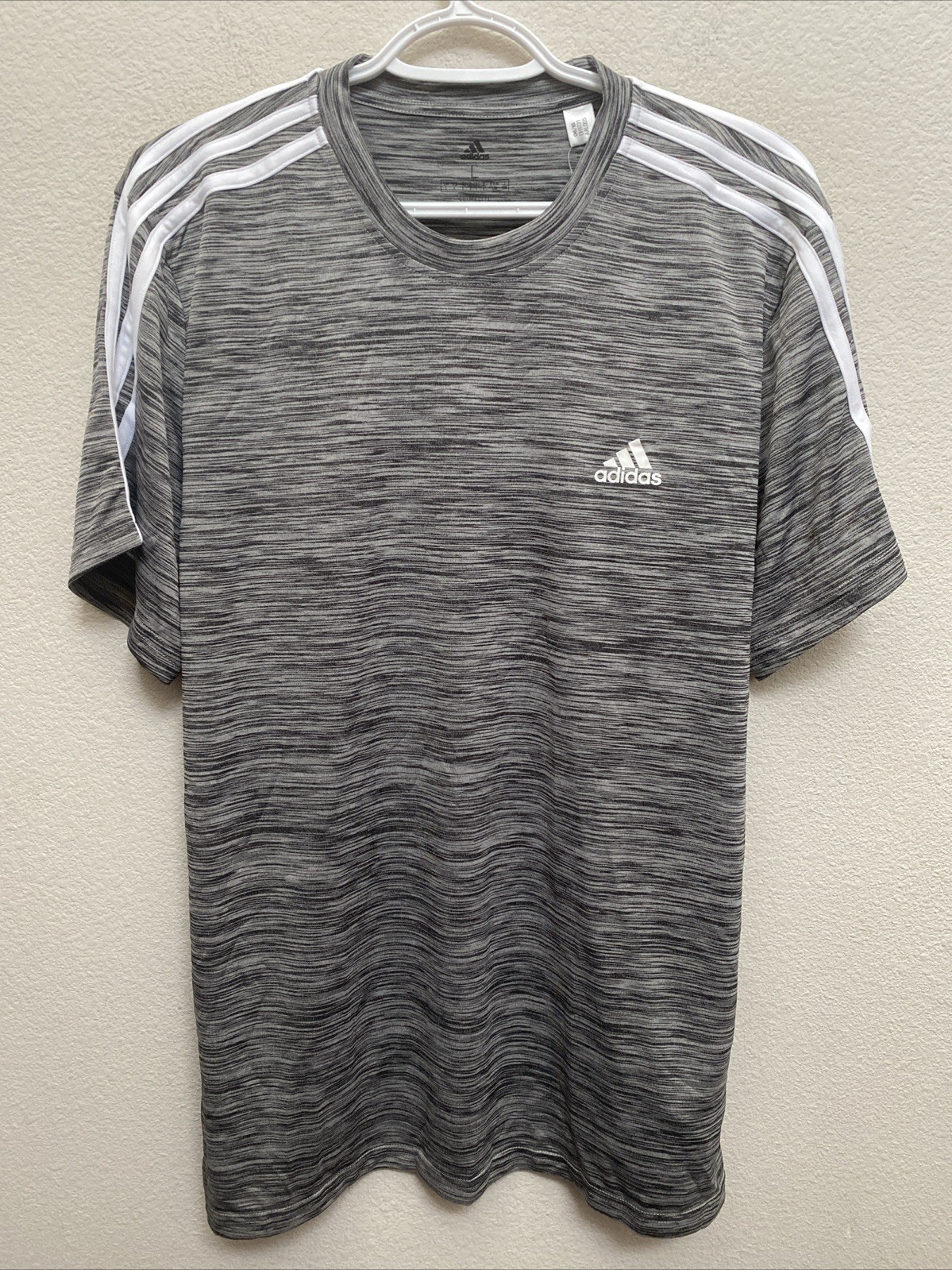 NEW Adidas Climalite Large Men’s Gray T-Shirt Short Sleeve Crew Neck 3S Tee NWT