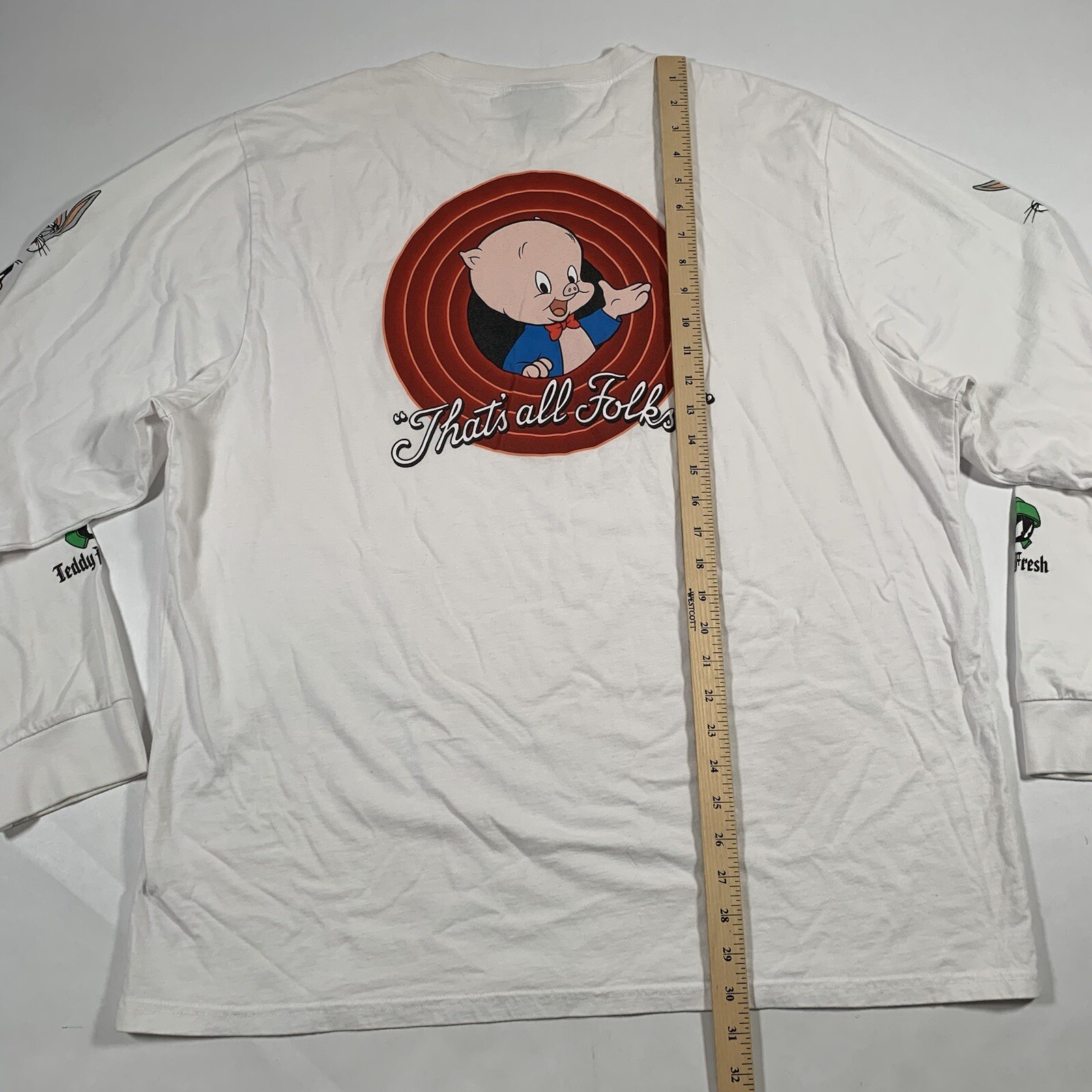 Teddy Fresh x Looney Tunes Adult 2XL Thats All Folks Long Sleeve T-Shirt Porky