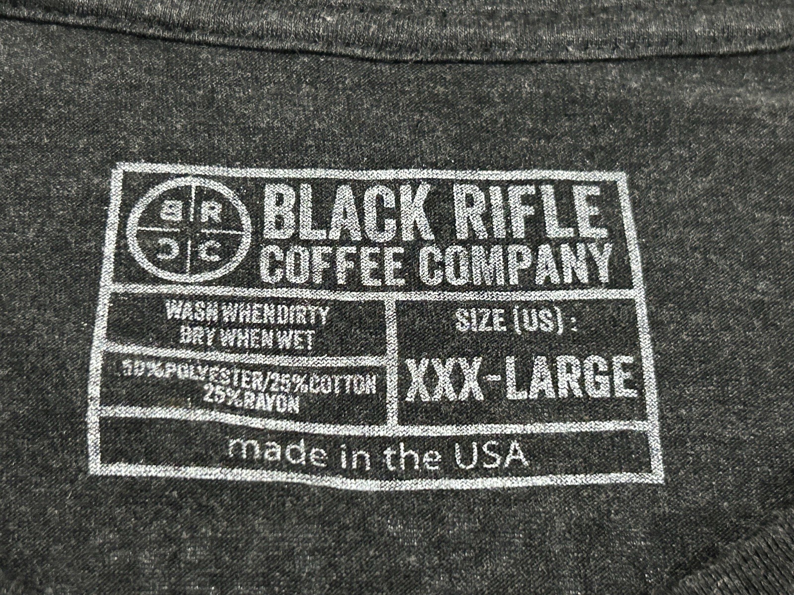 Black Rifle Coffee BRCC USA Flag T-Shirt Men’s 3XL Tactical