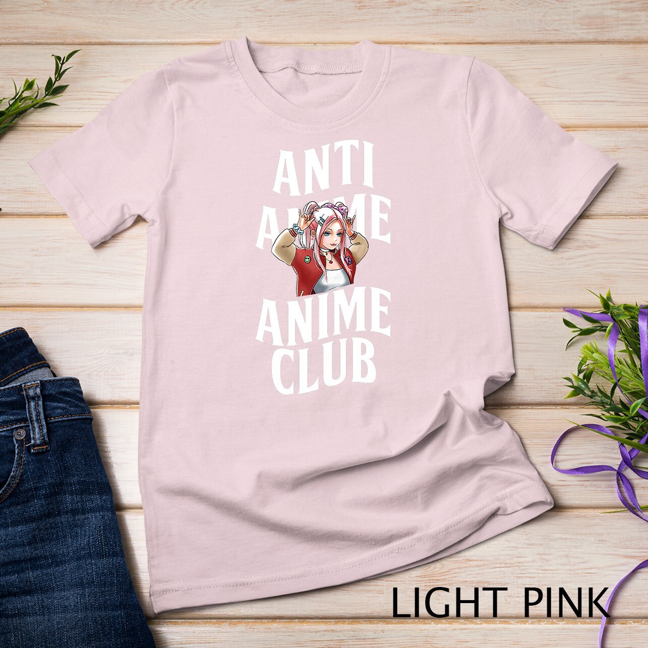 Anti Anime Club Kawaii Manga Otaku Japanese Art Cosplaying Unisex T-shirt