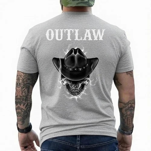 Mens Skulls Lover Skull Wearing Cowboy Hat Western Vintage T-Shirt