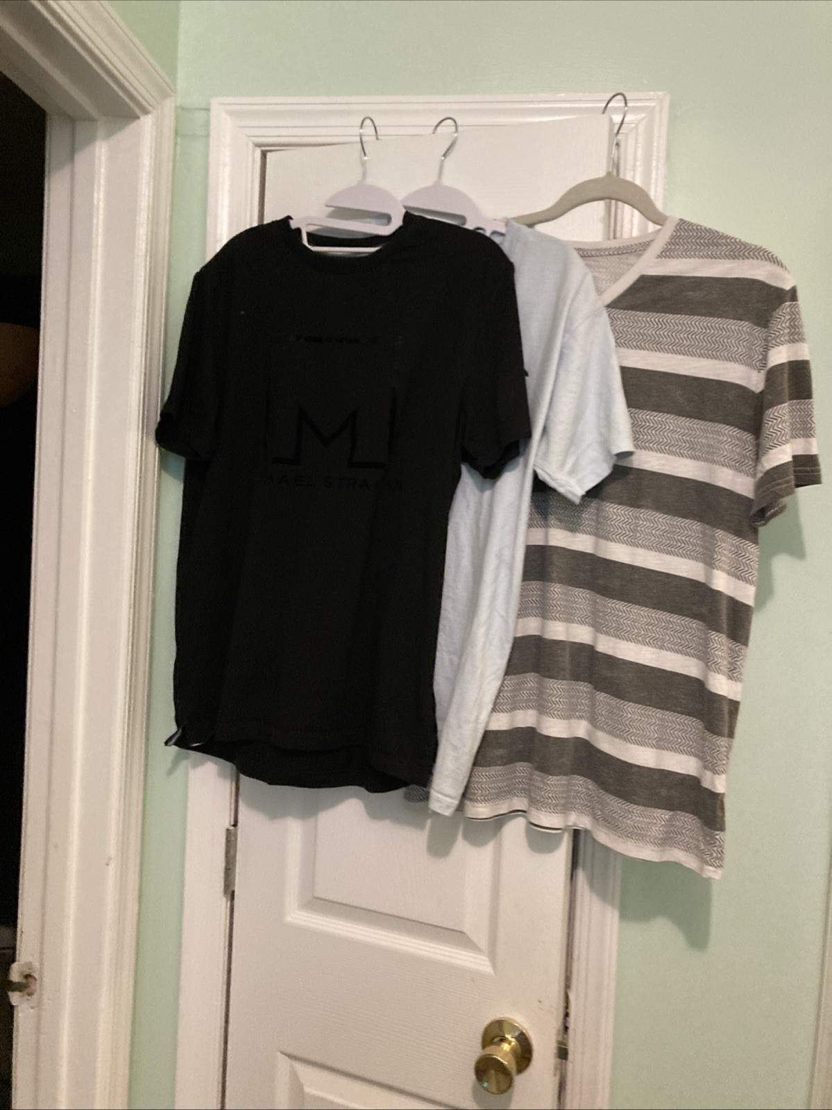 Lot Of 3 Champion MStrahan Mossimo Mens T Shirt Short Sleeves Black Blue Gray M