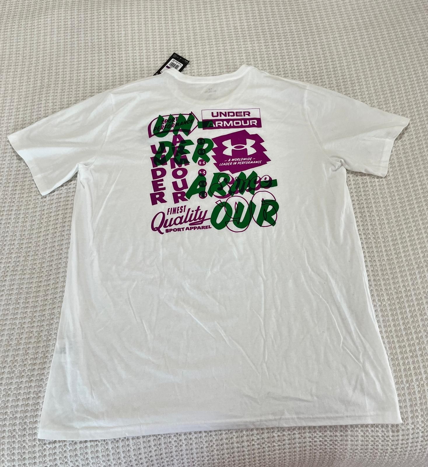 Under Armour Men’s Extra Large XXL 2XL Vintage Type T-Shirt White Loose NWT