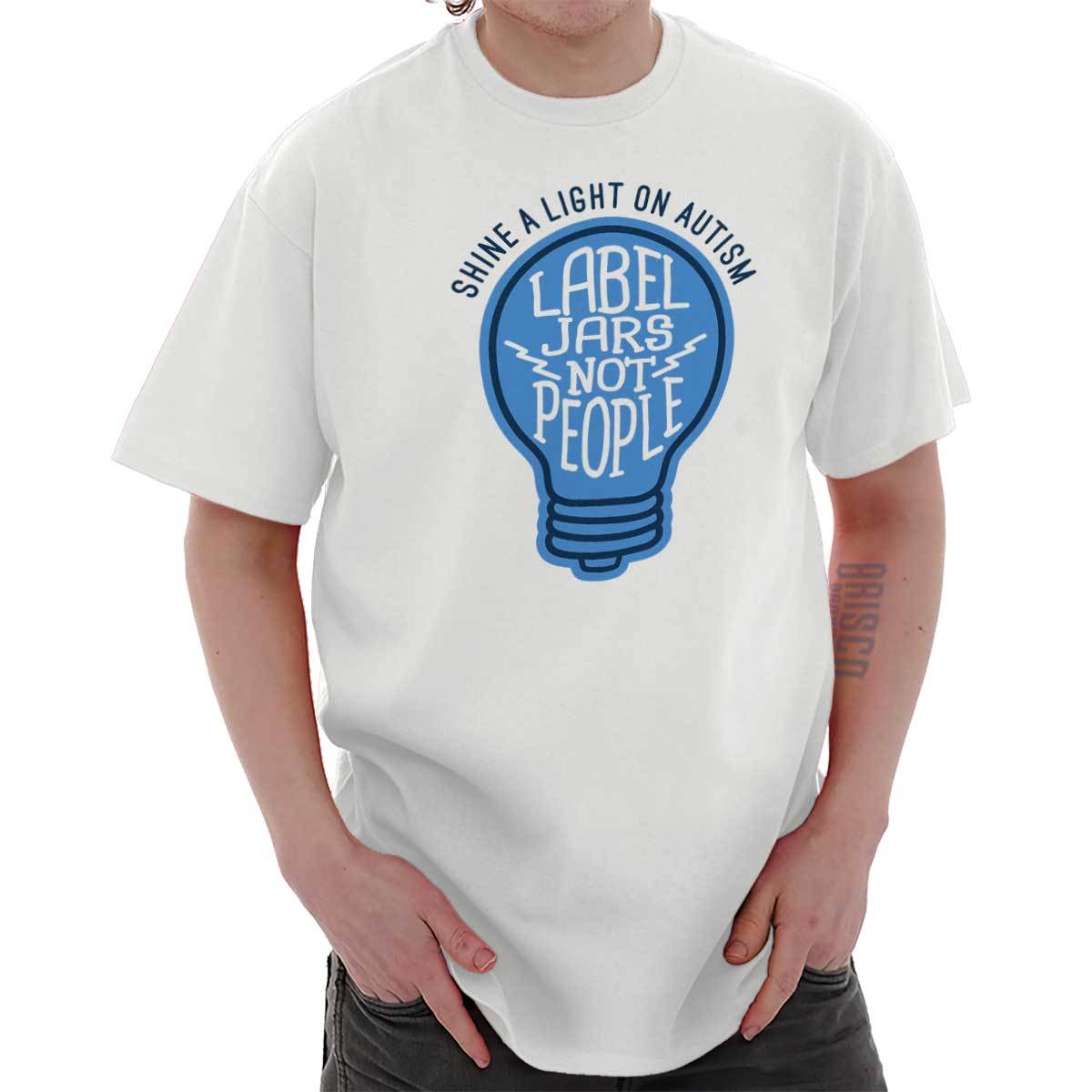 Shine A Light Autism Awareness Autistic Walk Womens or Mens Crewneck T Shirt Tee
