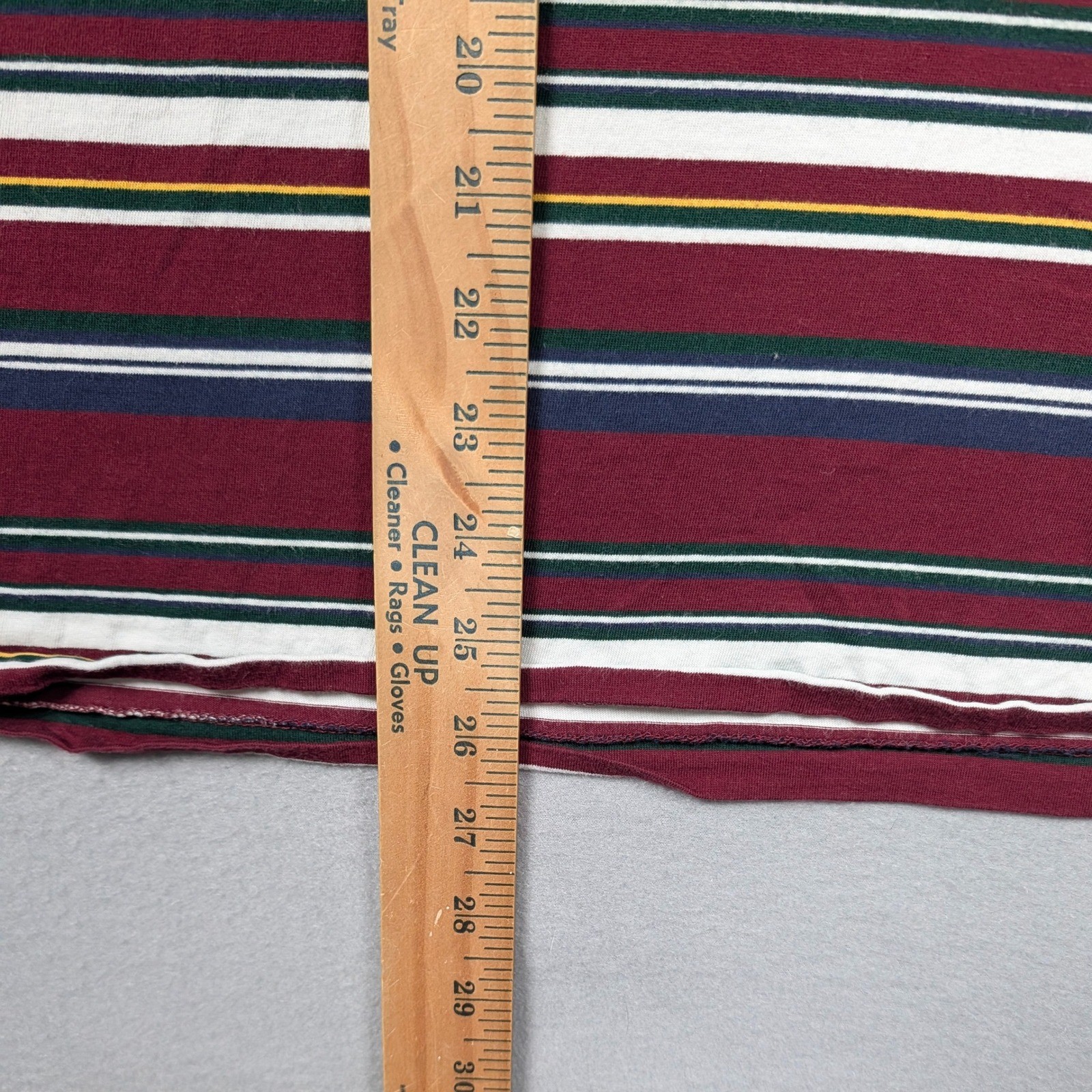 Polo Ralph Lauren T-Shirt Mens Large Burgundy Multi Stripe Classic Fit Pony