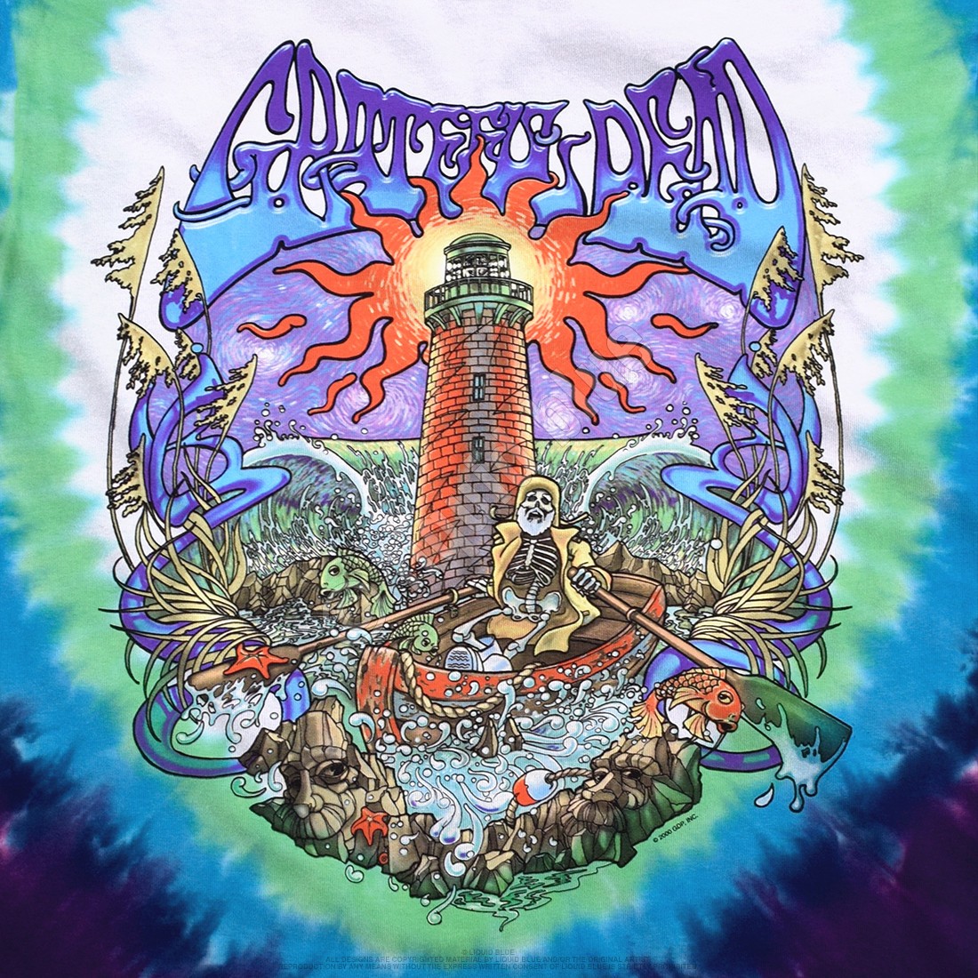 Grateful Dead Watch Tower Tie-Dye T-Shirt Liquid Blue