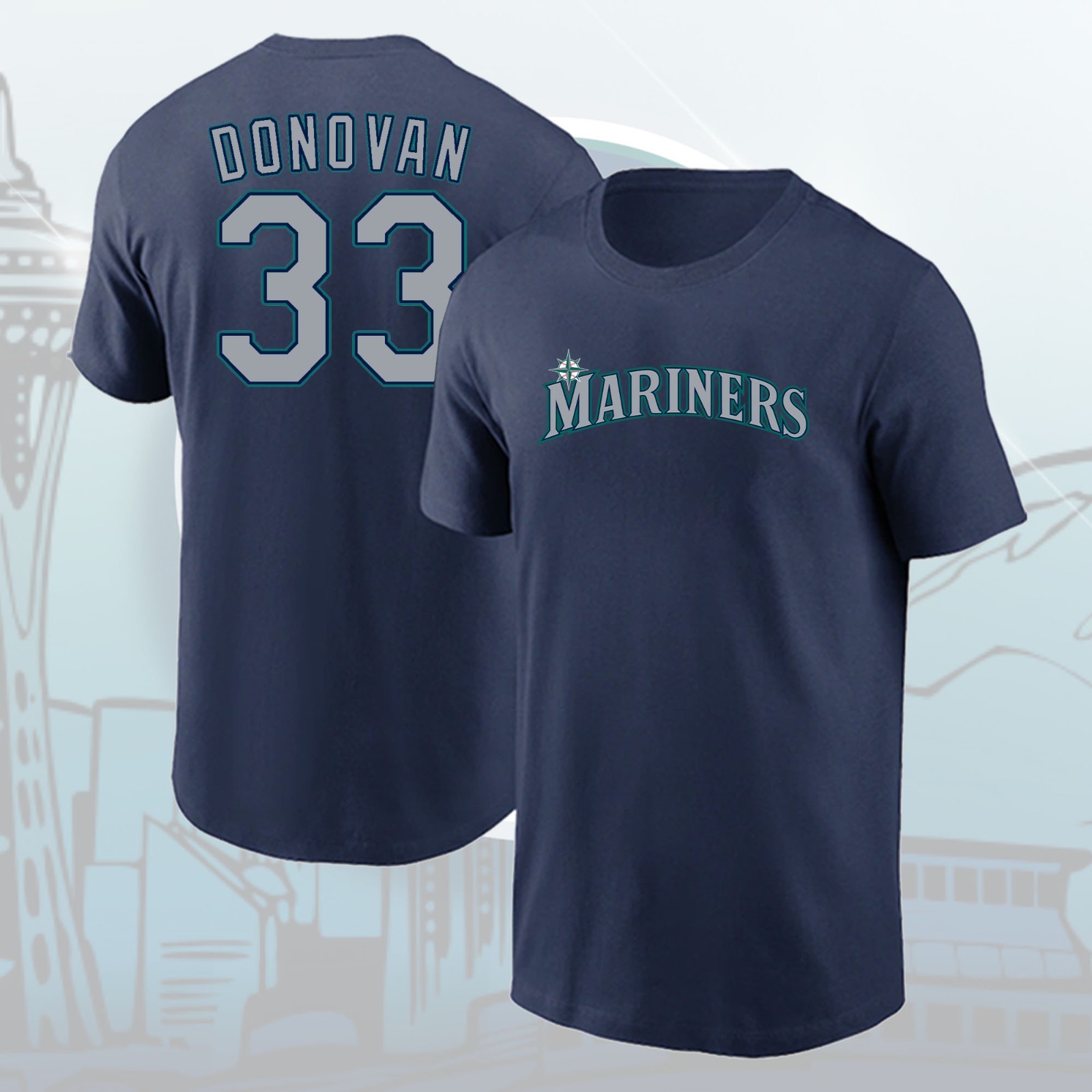 NEW HOT! Brendan Donovan #33 Seattle Mariners 2026 Name & Number For Fans