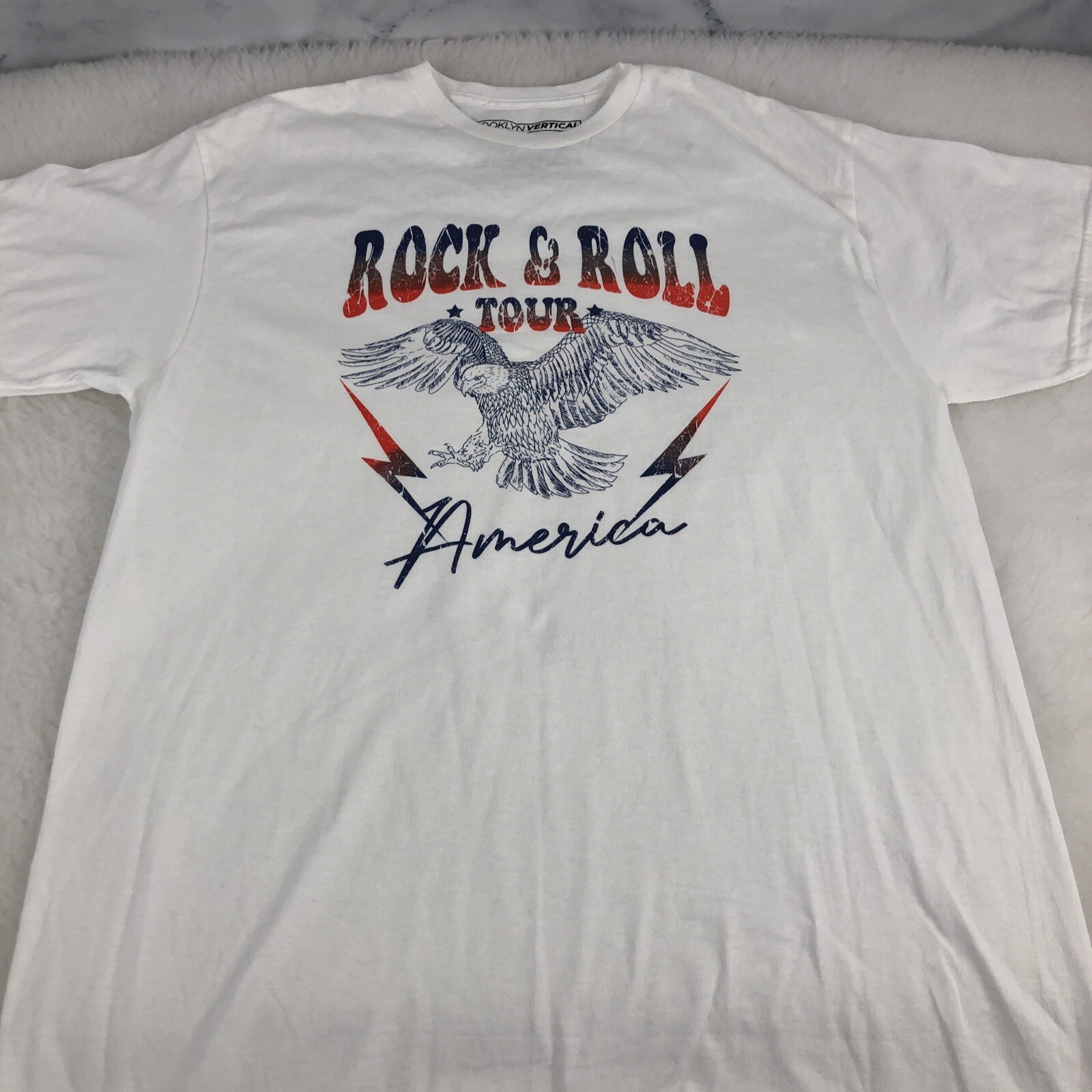 Brooklyn Vertical Rock And Roll Tour America Men’s size XLarge White