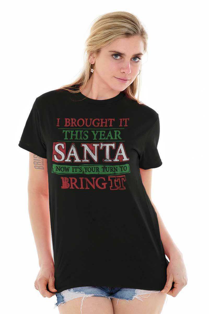 Brought This Year Santa Claus Christmas Gift Adult Short Sleeve Crewneck Tee