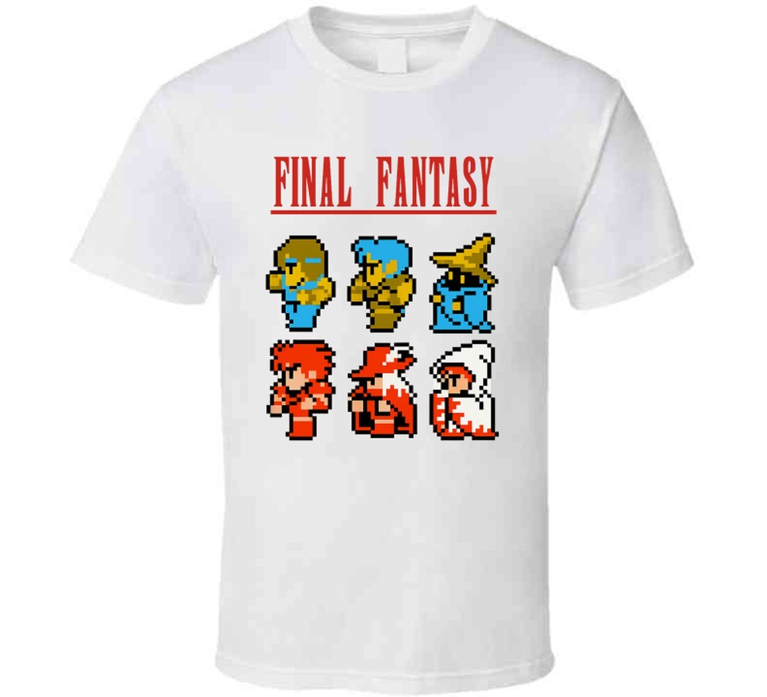 Final Fantasy 8 Bit Characters Retro Video Game T Shirt