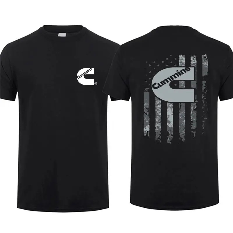 Cummins Diesel American Flag Camo 2 Sides T-shirt, Car Enthusiast Shirt, Perfect