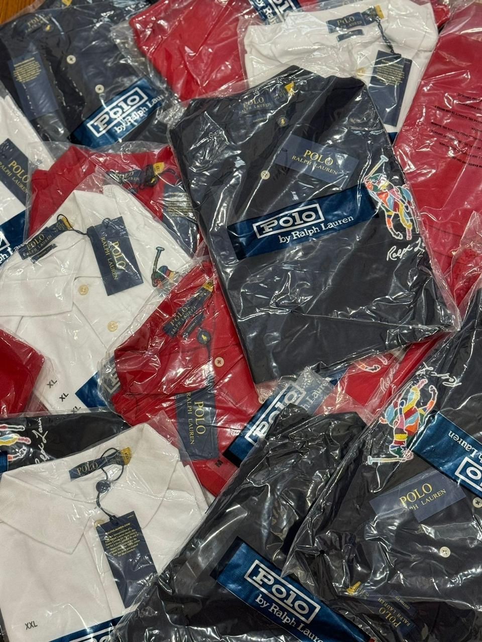 Polo Ralph Lauren Custom Fit Big Pony Mesh Polo Cotton Tshirts Navy color Medium