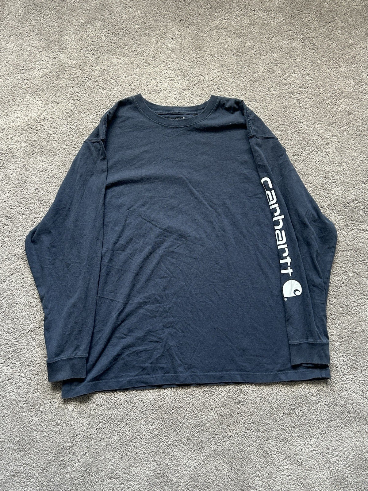 Carhartt Men’s Long Sleeve T-Shirt Crew Neck Blue, Size XXL