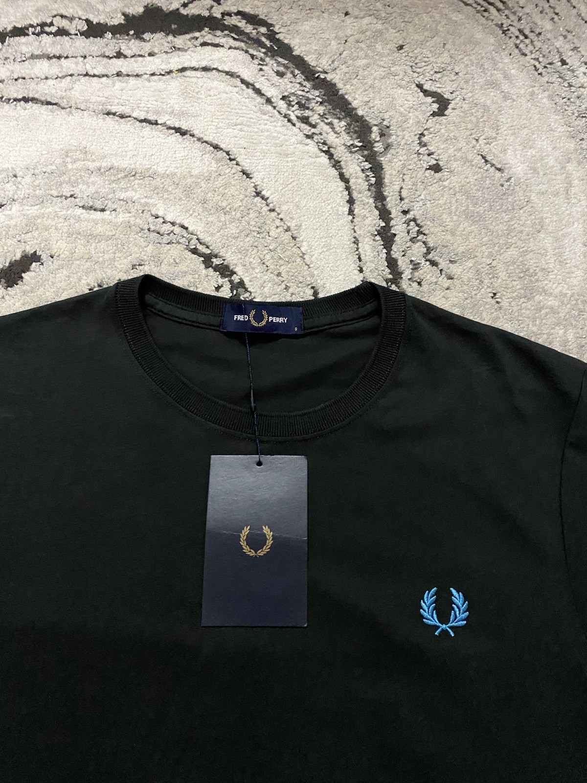 Fred Perry Crew Neck T-shirt Night Green Ocean BNWT Size Small Men’s 213717