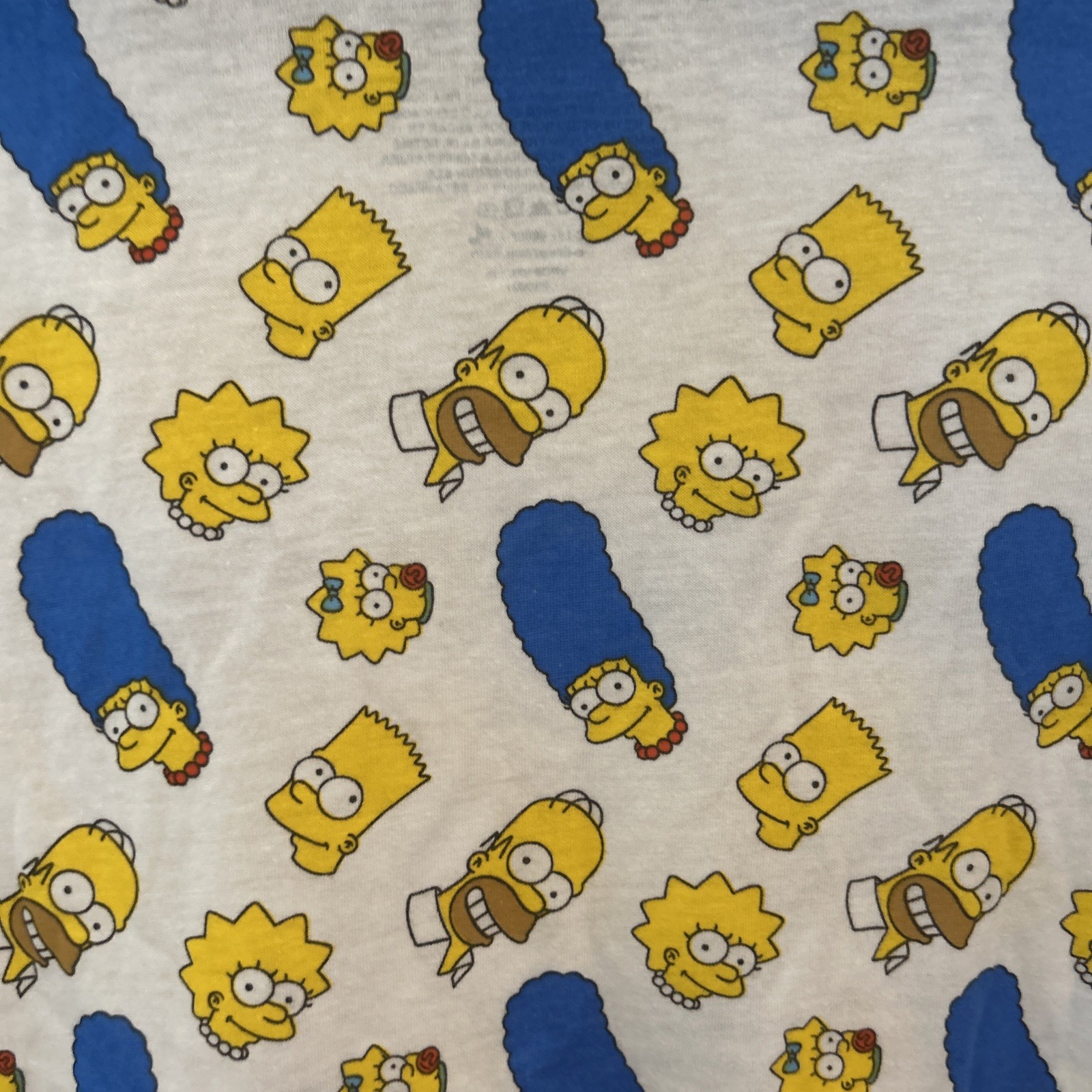 The Simpsons All Over Novelty Character Print White Medium Graphic T-Shirt NEW