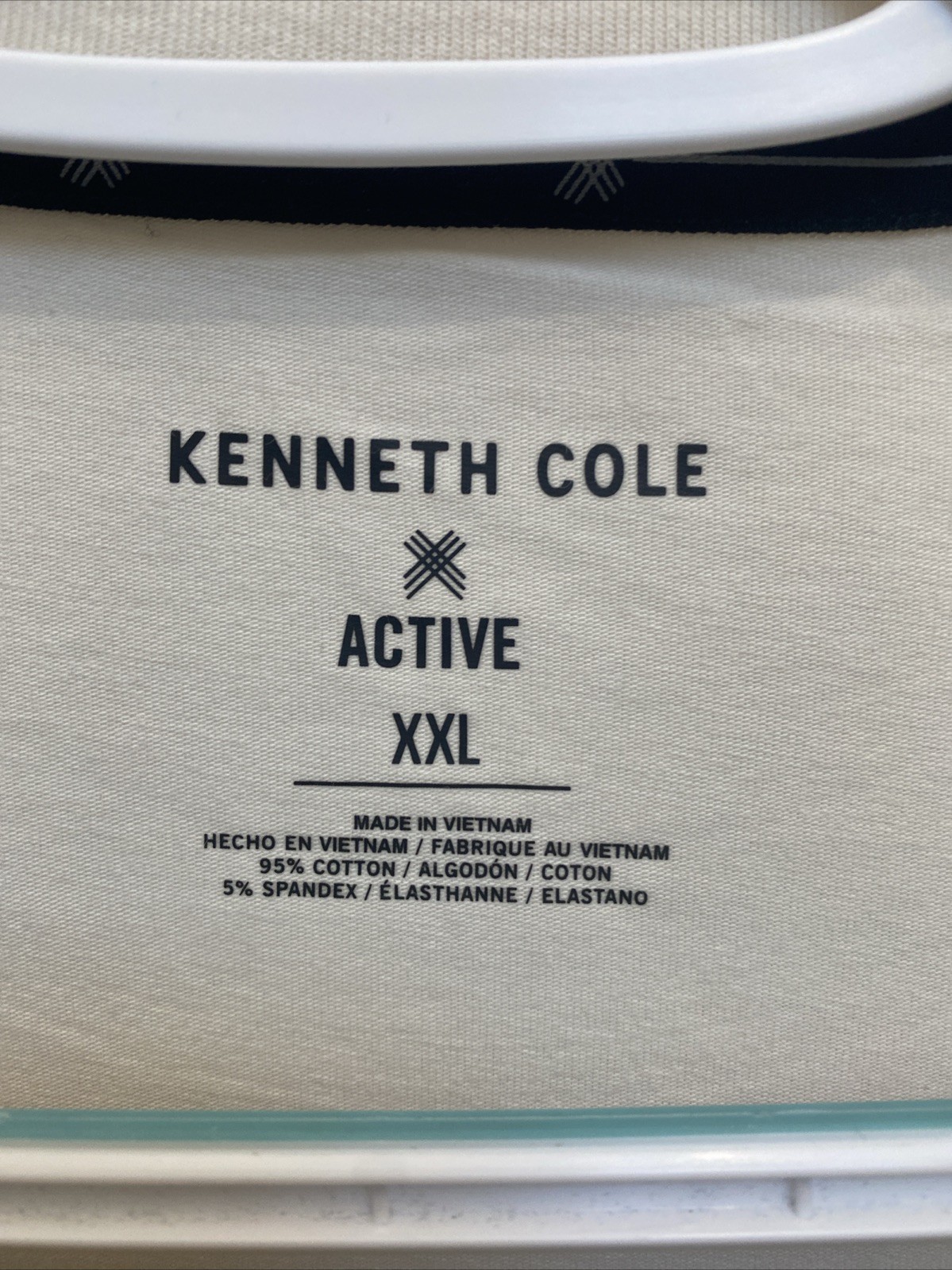Kenneth Cole Active Men T-Shirt 2XL Off White Short Sleeve Crew Neck Tee NWT