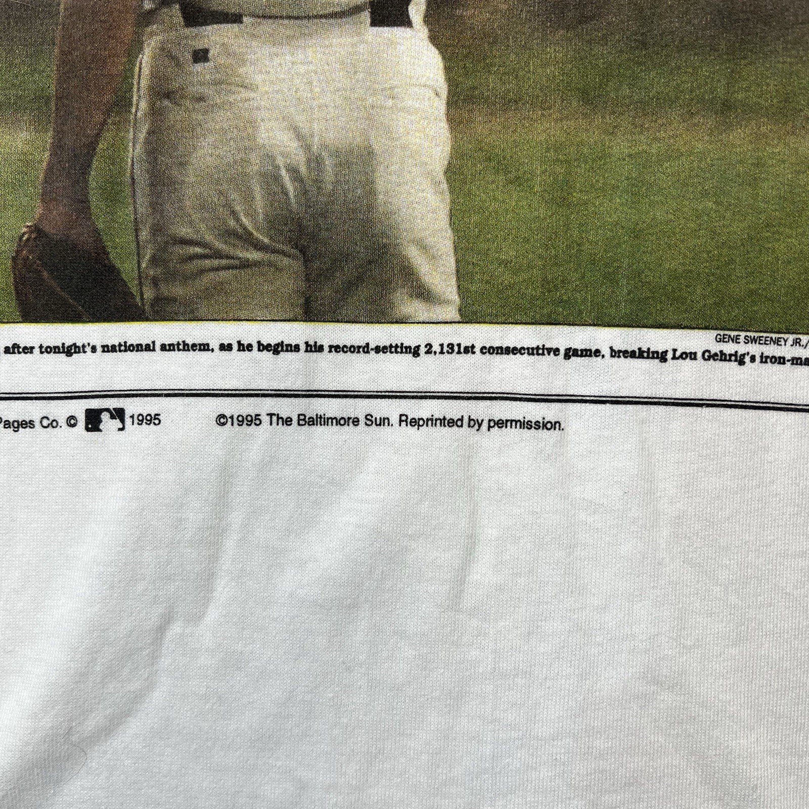 Vintage 90s Cal Ripken Jr Baltimore Orioles MLB T-shirt Size L Single Stitch