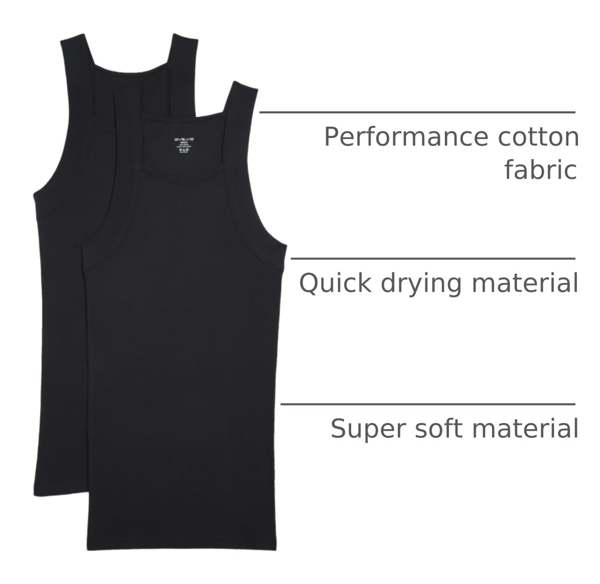 Mens Cotton Comfort Square Cut Tank Multi Pack Undershirt Set