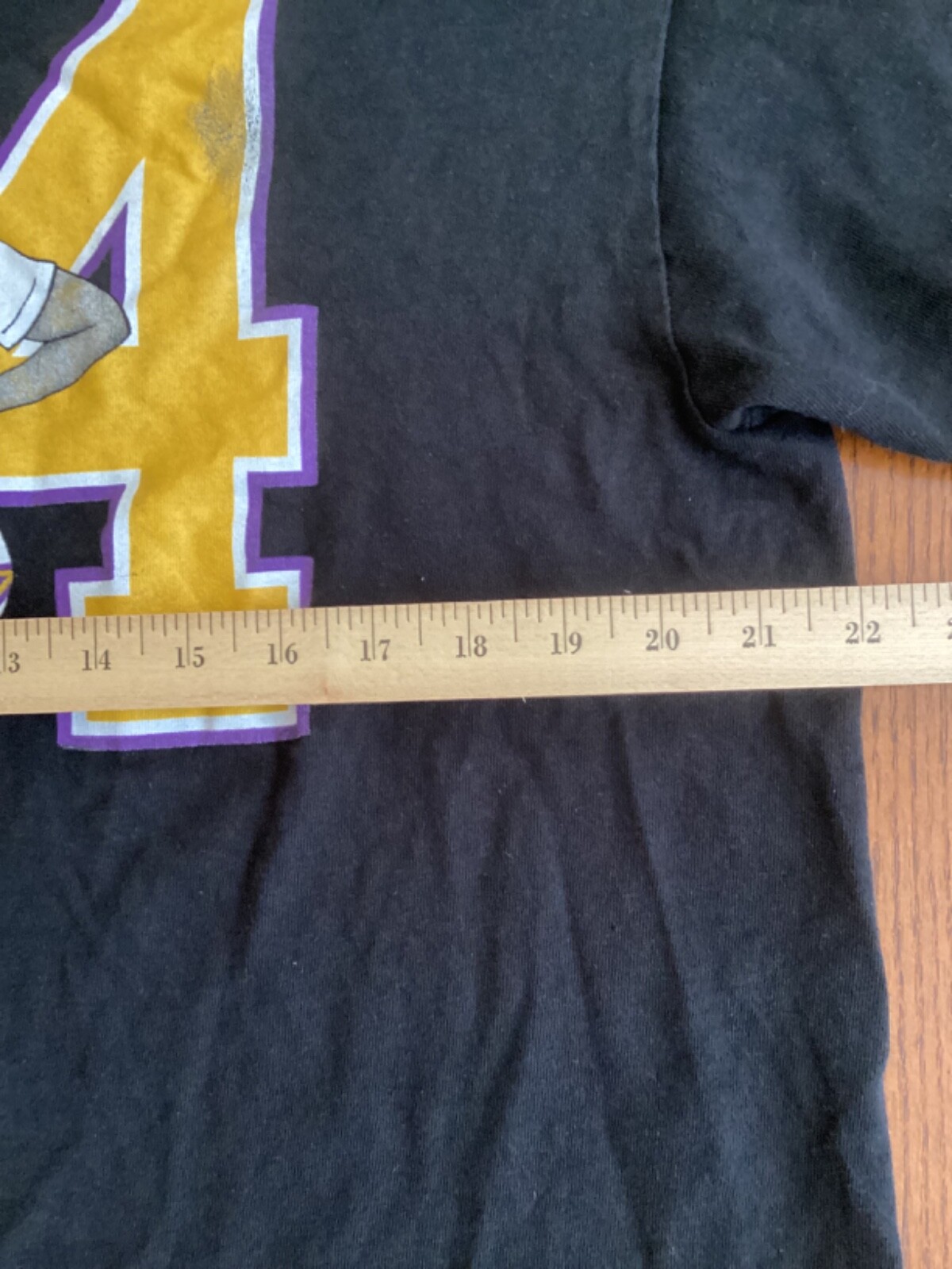 Brooklyn Vertical Betty Boop Sporting #24 Purple & Gold Black T Shirt size L