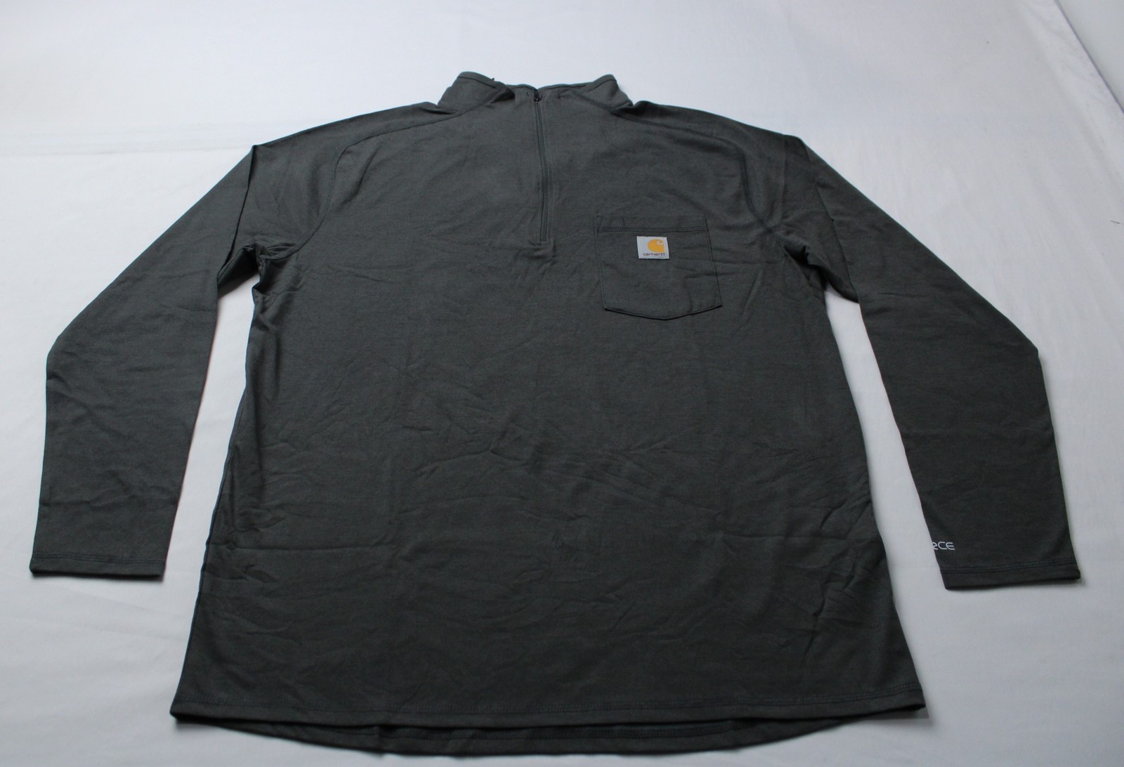 Carhartt Men’s Force Midweight Quarter-Zip T-Shirt AP2 Carbon Heather Large NWT