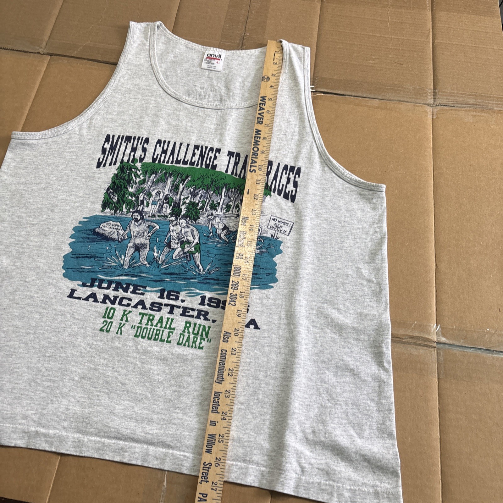 Vintage “NO WOMEN” Running Race T-shirt Tank Top Size L USA Lancaster Pa Nike