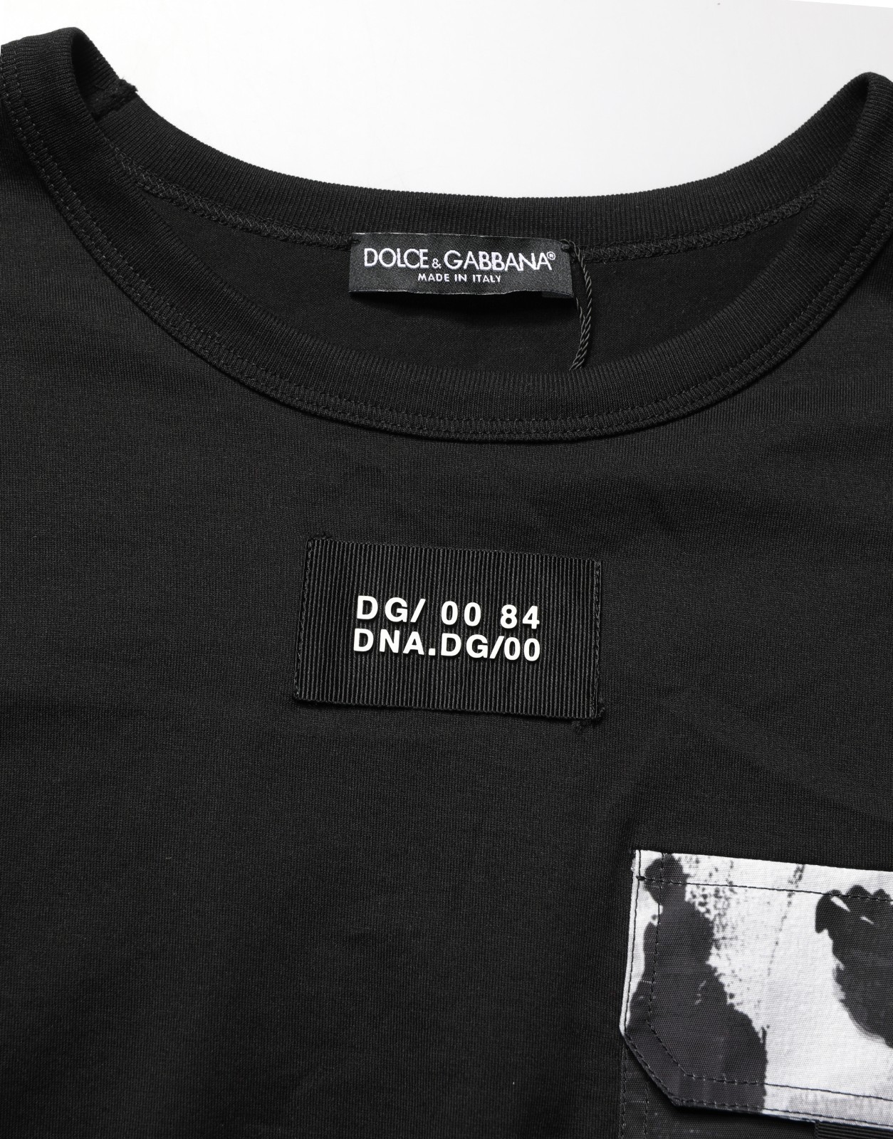 DOLCE & GABBANA T-shirt Black Camouflage Pocket Oversized Men Cotton IT48/US38/M