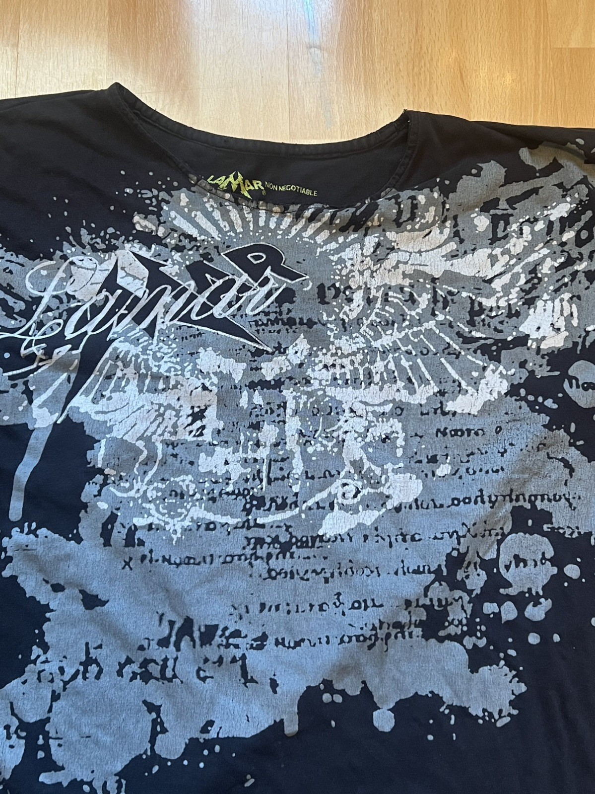 Lamar Y2K Blue Black Graphic T-Shirt Men’s XL