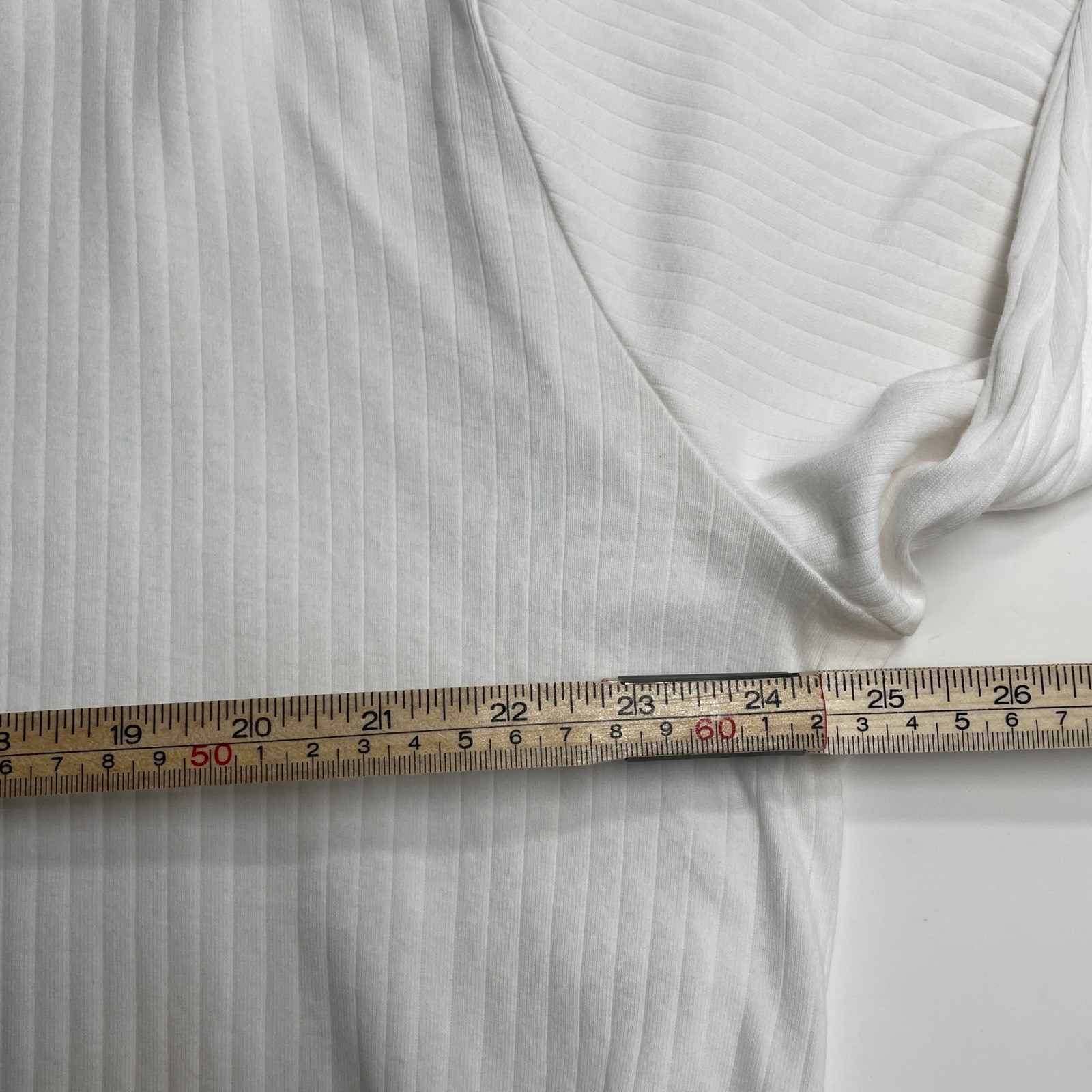 Lands End Mens White Ribbed Cotton L/S Henley Classic Basic Layer Soft Shirt L
