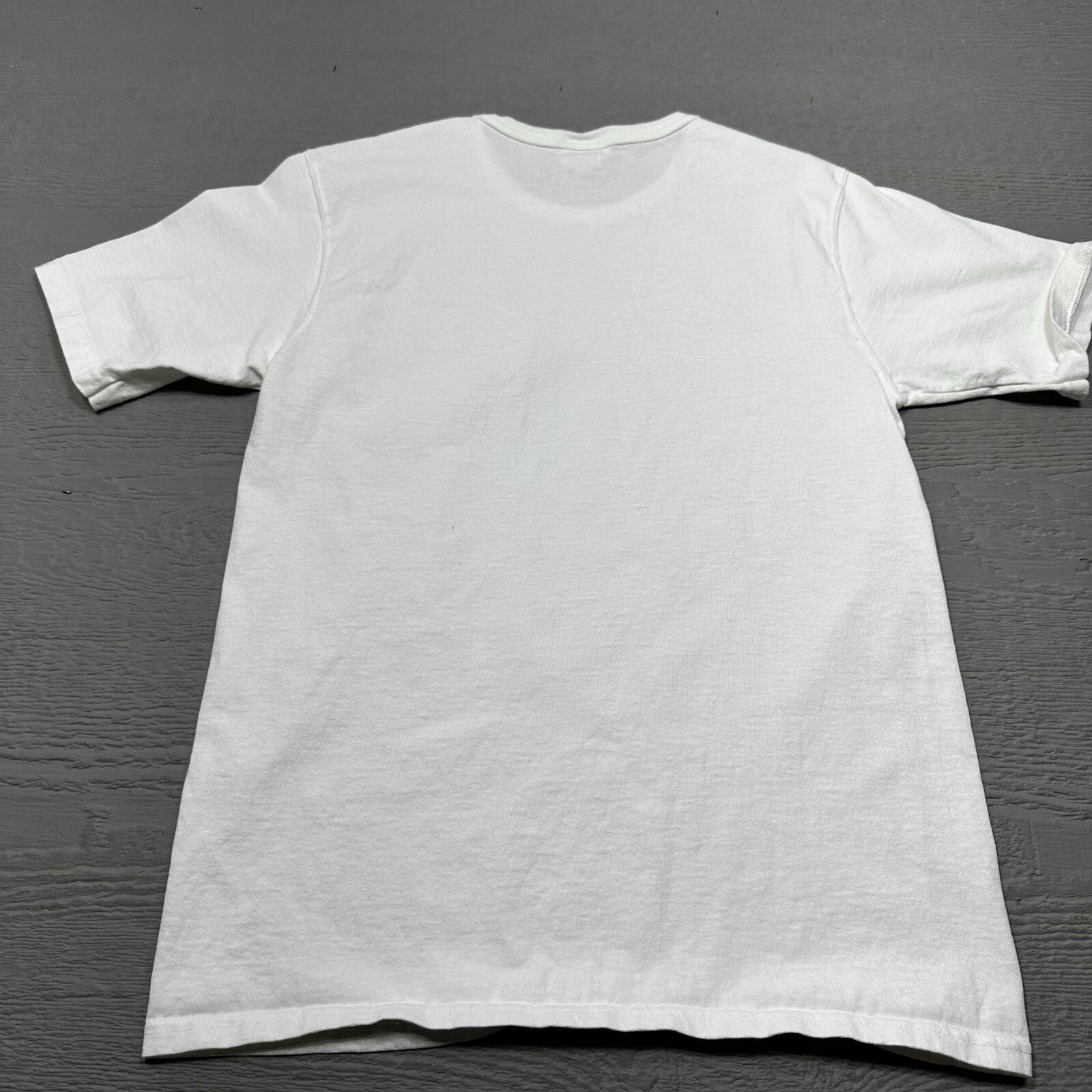 Champion Shirt Mens Medium White Patch Logo Cotton crew Neck Casual