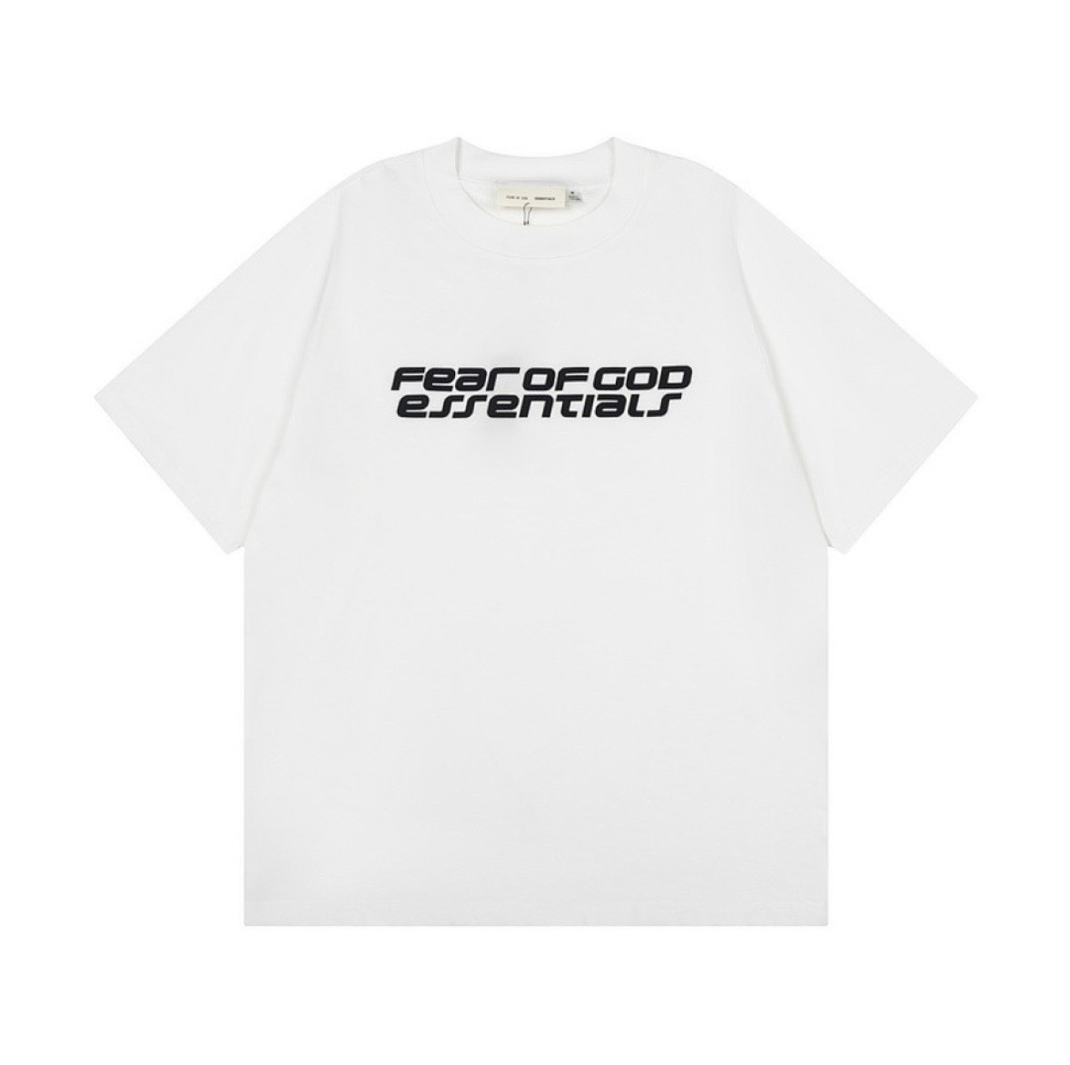 Essentials Fear Of God Wavy Lettering Tee White