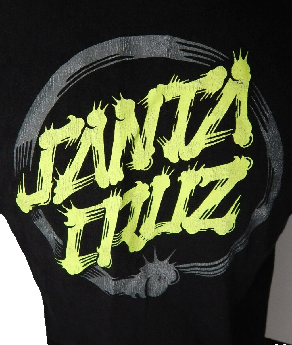 SANTA CRUZ Mako Dot Skateboard faded black t shirt men’s size MEDIUM