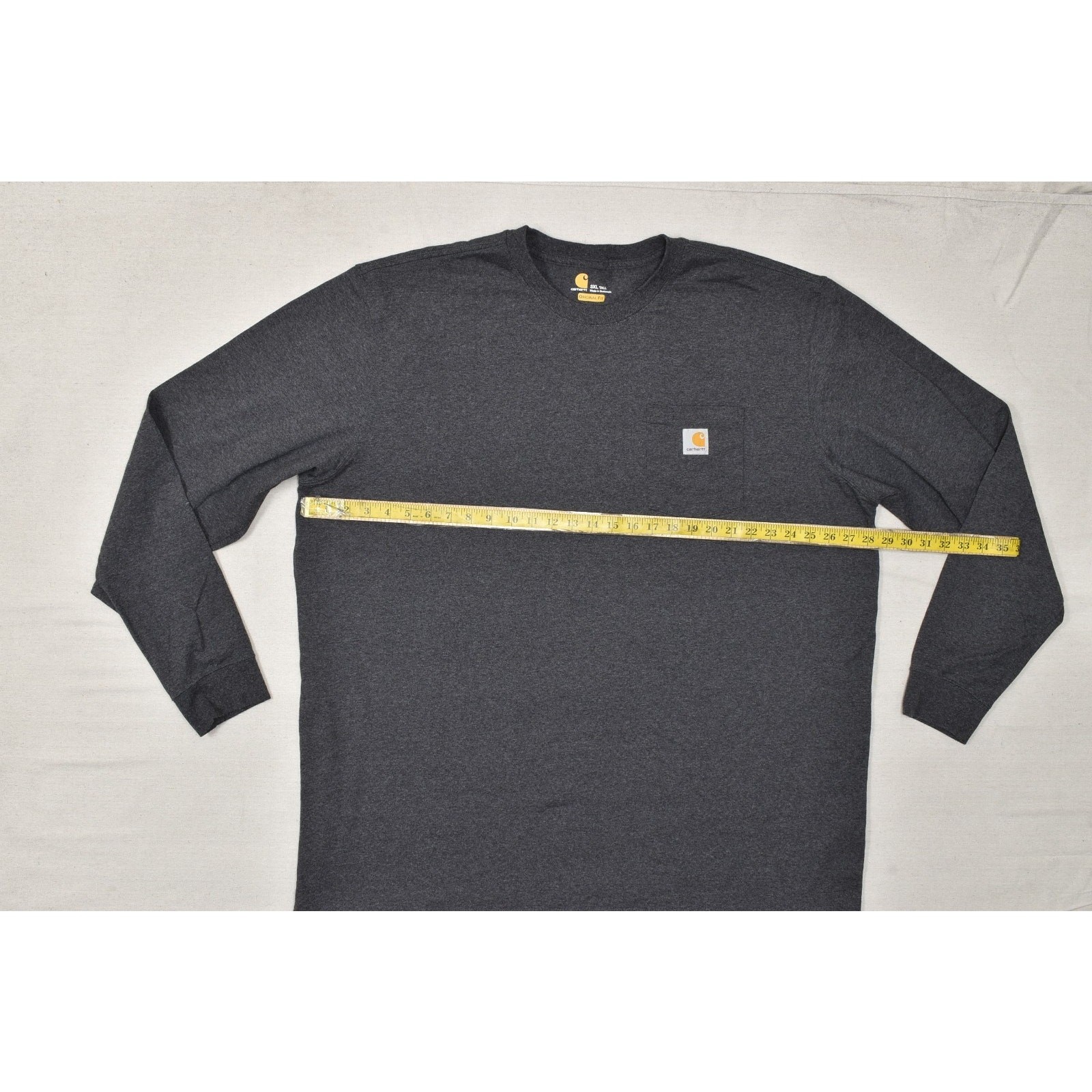 Carhartt Men’s 3XL Tall K126 CRH Carbon Heather Gray Long Sleeve Pocket Tee Orig