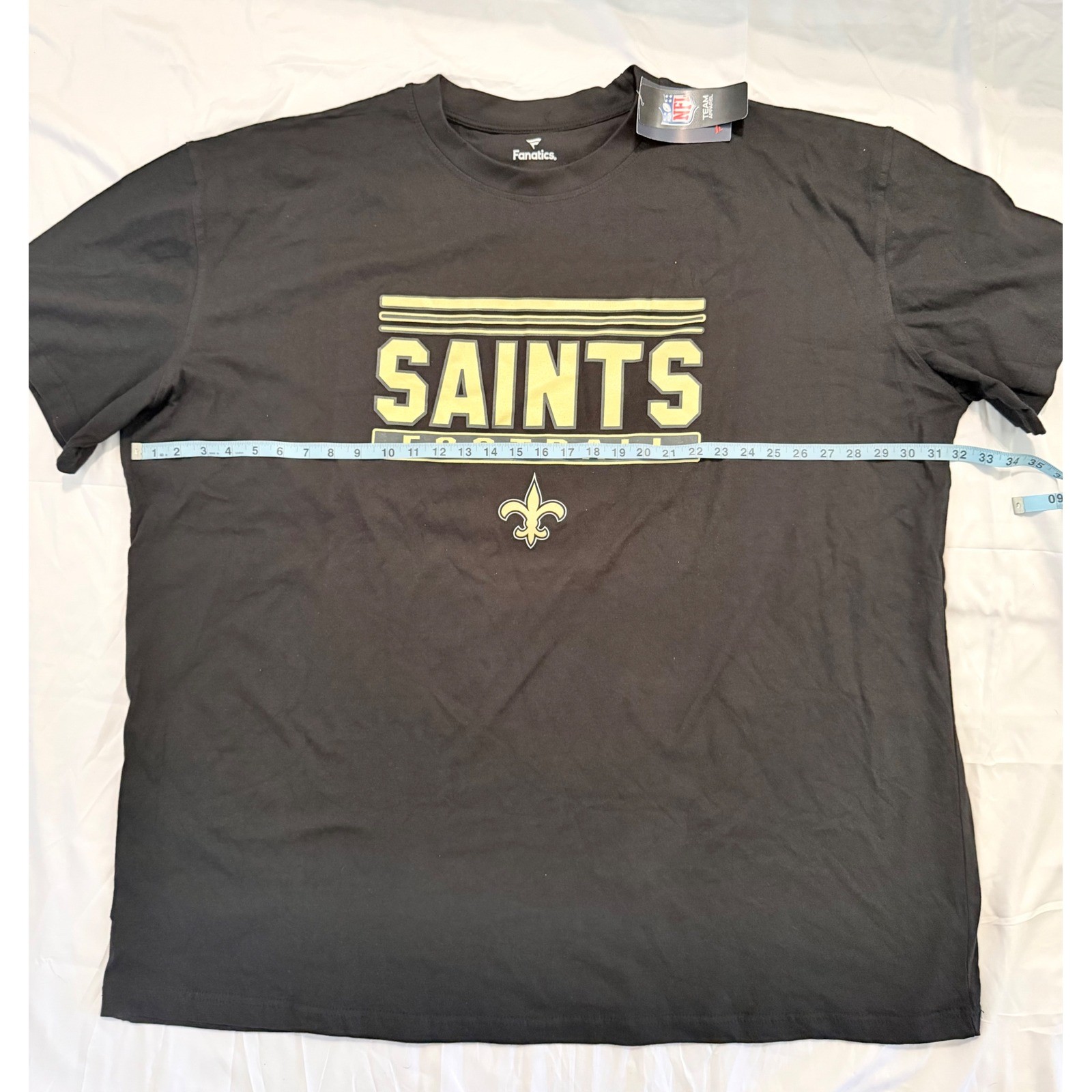 NWT Fanatics New Orleans Saints NFL Mens 5XL Black Short Sleeve Cotton Tee