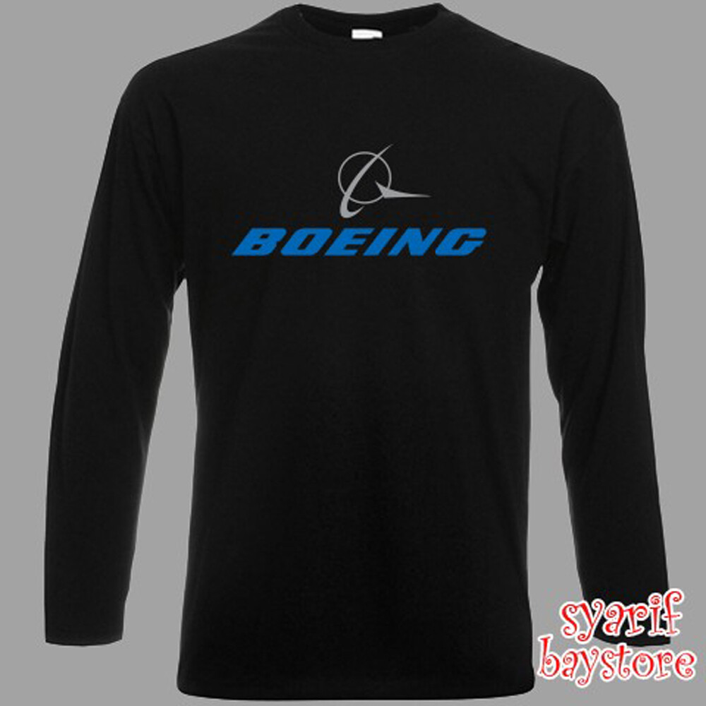 Boeing American Aircraft Airways Long Sleeve Black T-Shirt Size S to 3XL