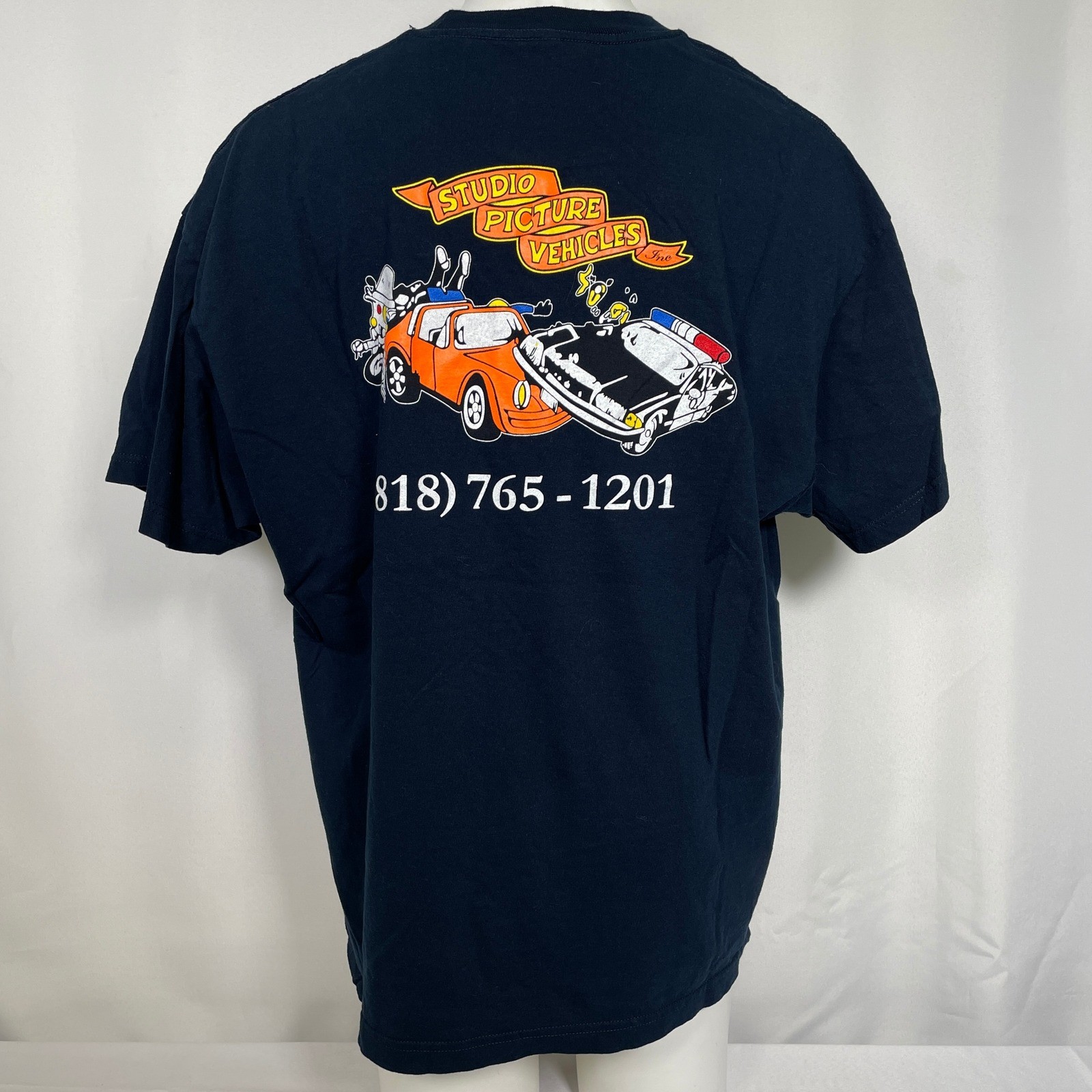 Studio Picture Vehicles Movie Cars Hollywood Navy Blue T-Shirt Men’s LARGE