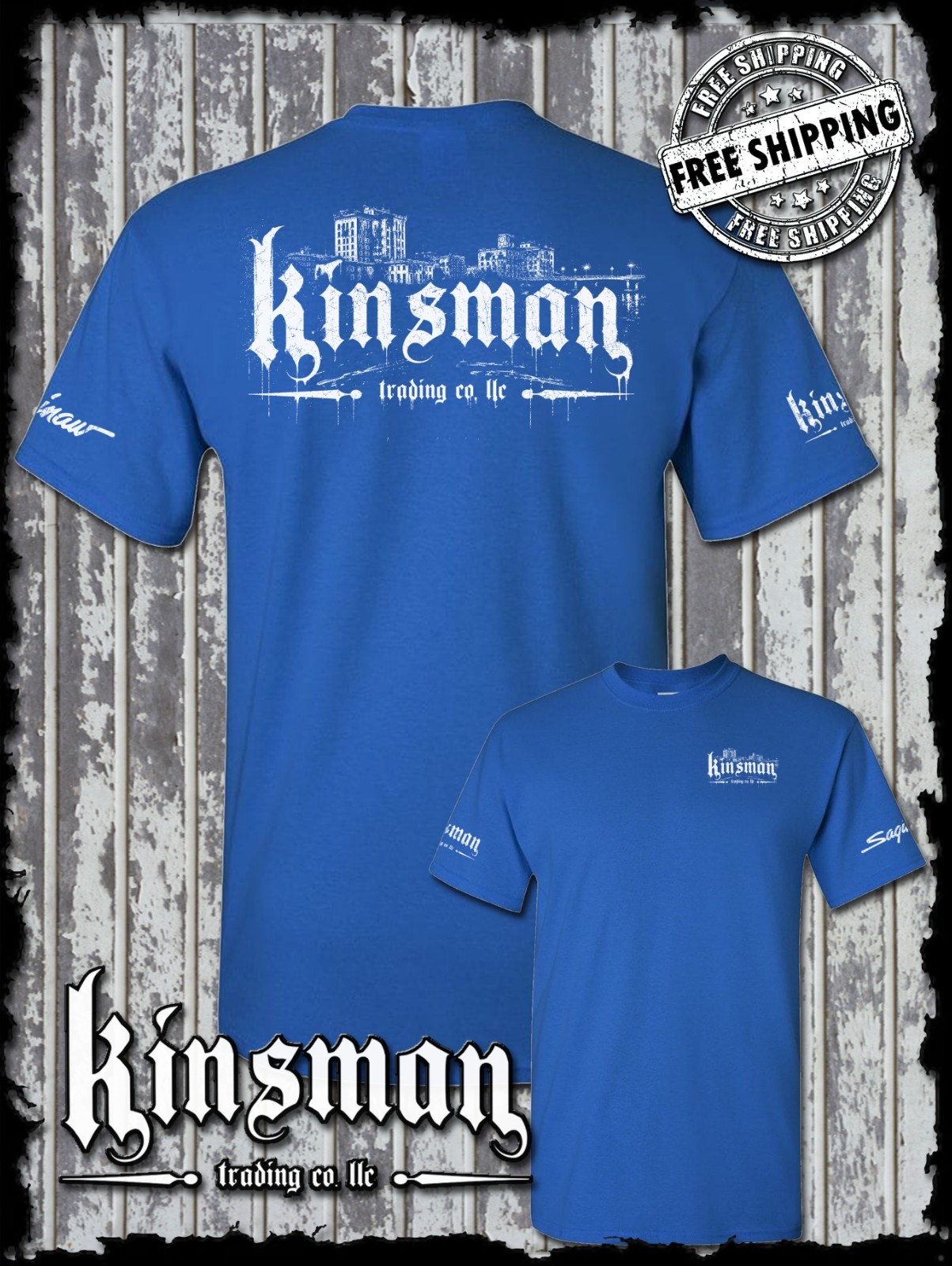 Kinsman Trading Co. LLC Saginaw City Logo 2-Sided T-Shirt Michigan