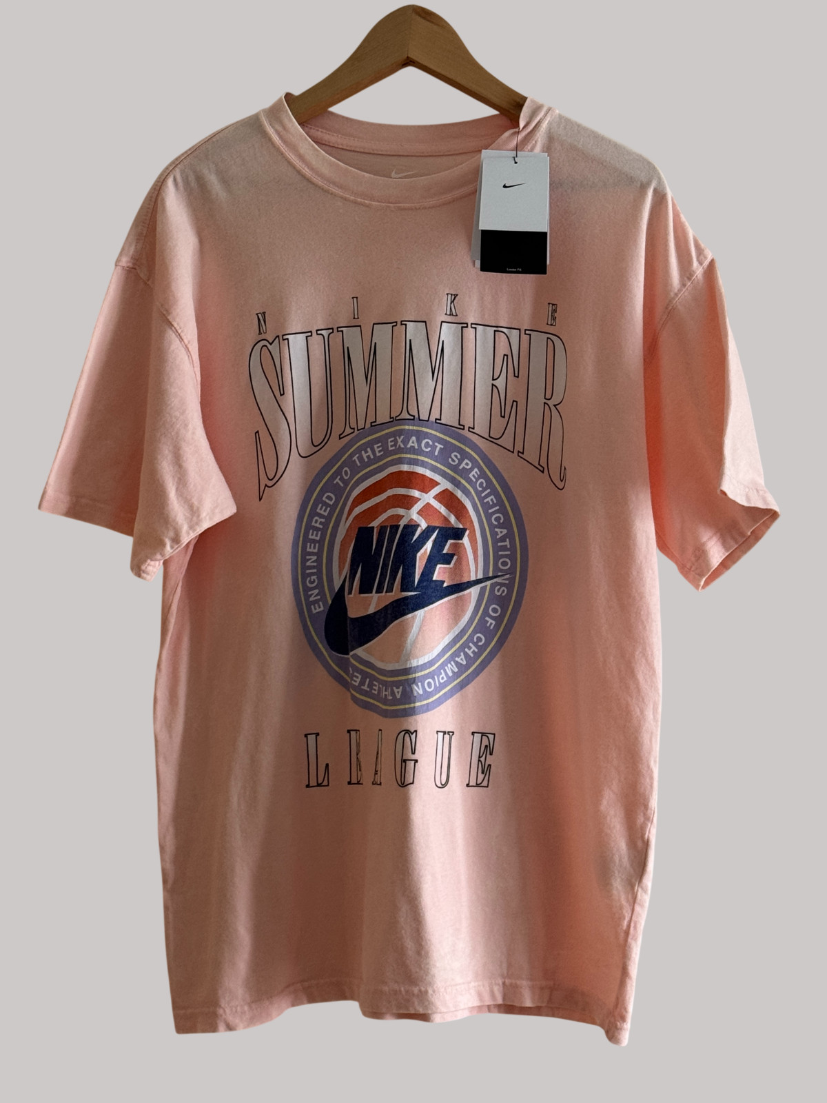 Nike Men Max90 T-Shirt Midweight Cotton Loose Fit Sz M / XL Washed Coral New $45
