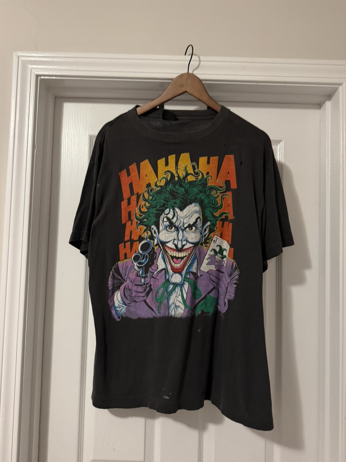 Vintage Joker T-Shirt Size XL 1989 Ha Ha Ha Batman Single Stitch USA DC Comics