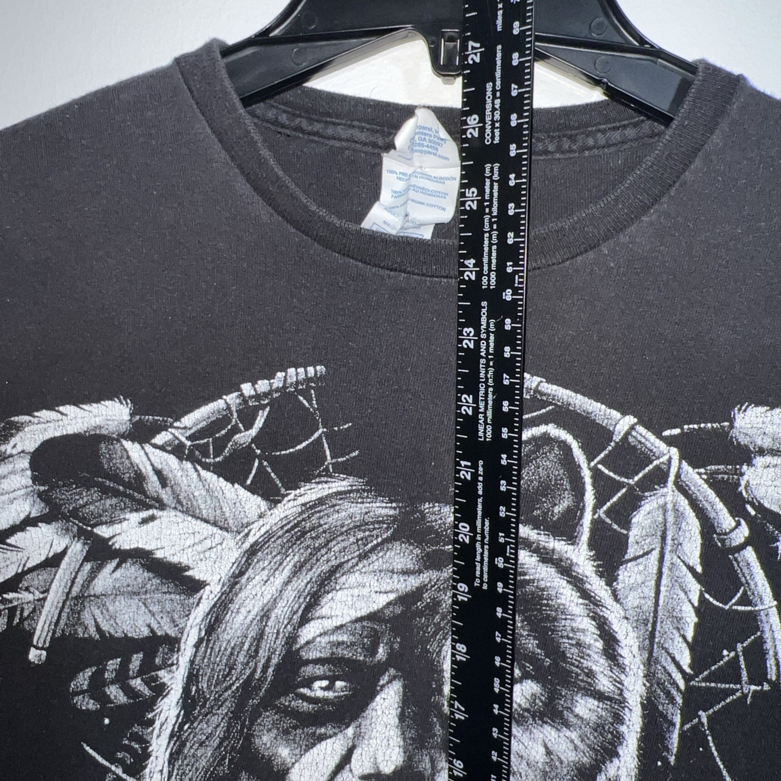 VTG Dreamcatcher American Indian Wolf Shirt Men’s L Liquid Blue Print Delta Pro