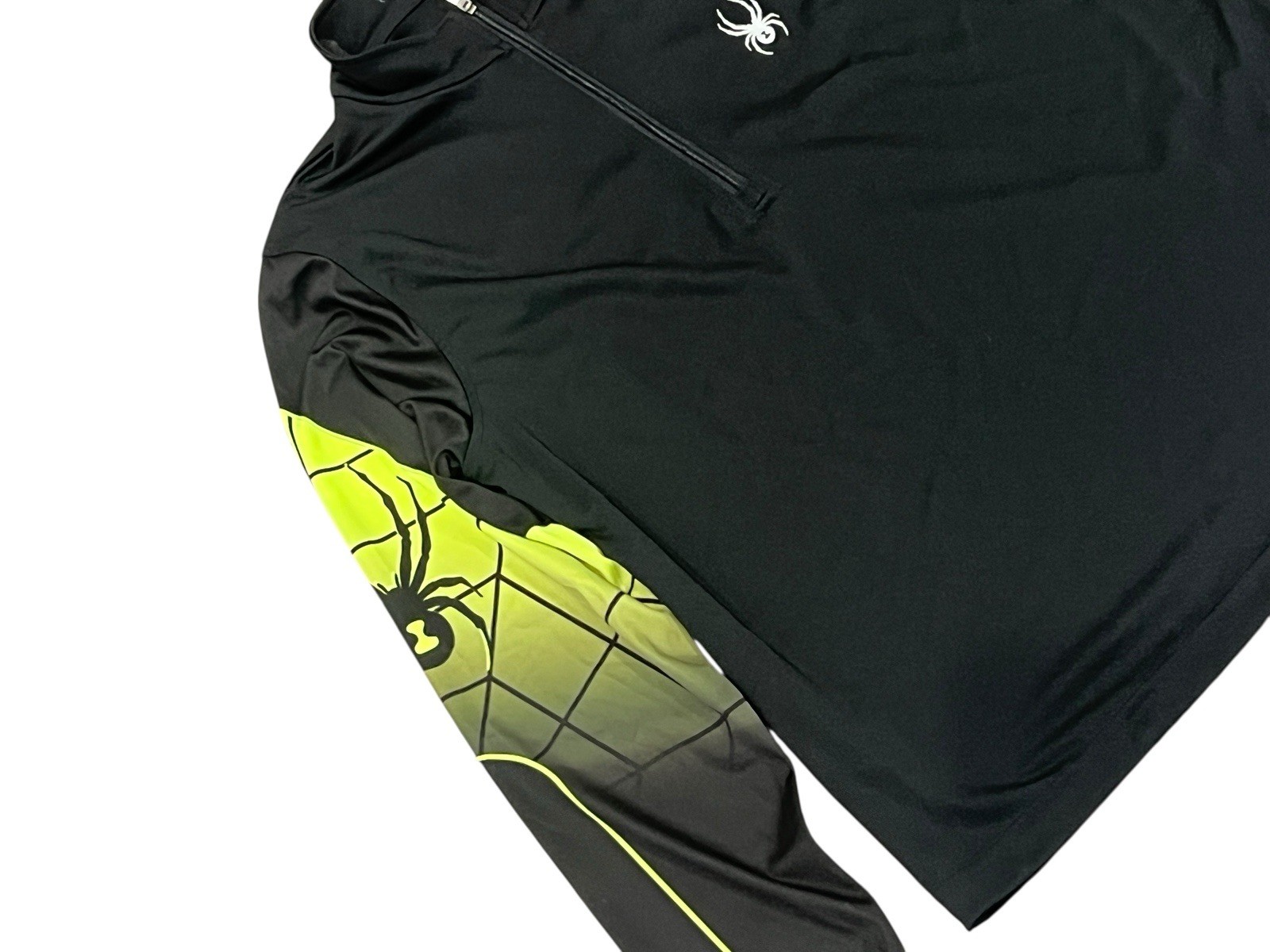 SPYDER Black Web Strong Dry W.E.B. 1/4 1/2 Zip-Neck Top Long Sleeve Men’s Small