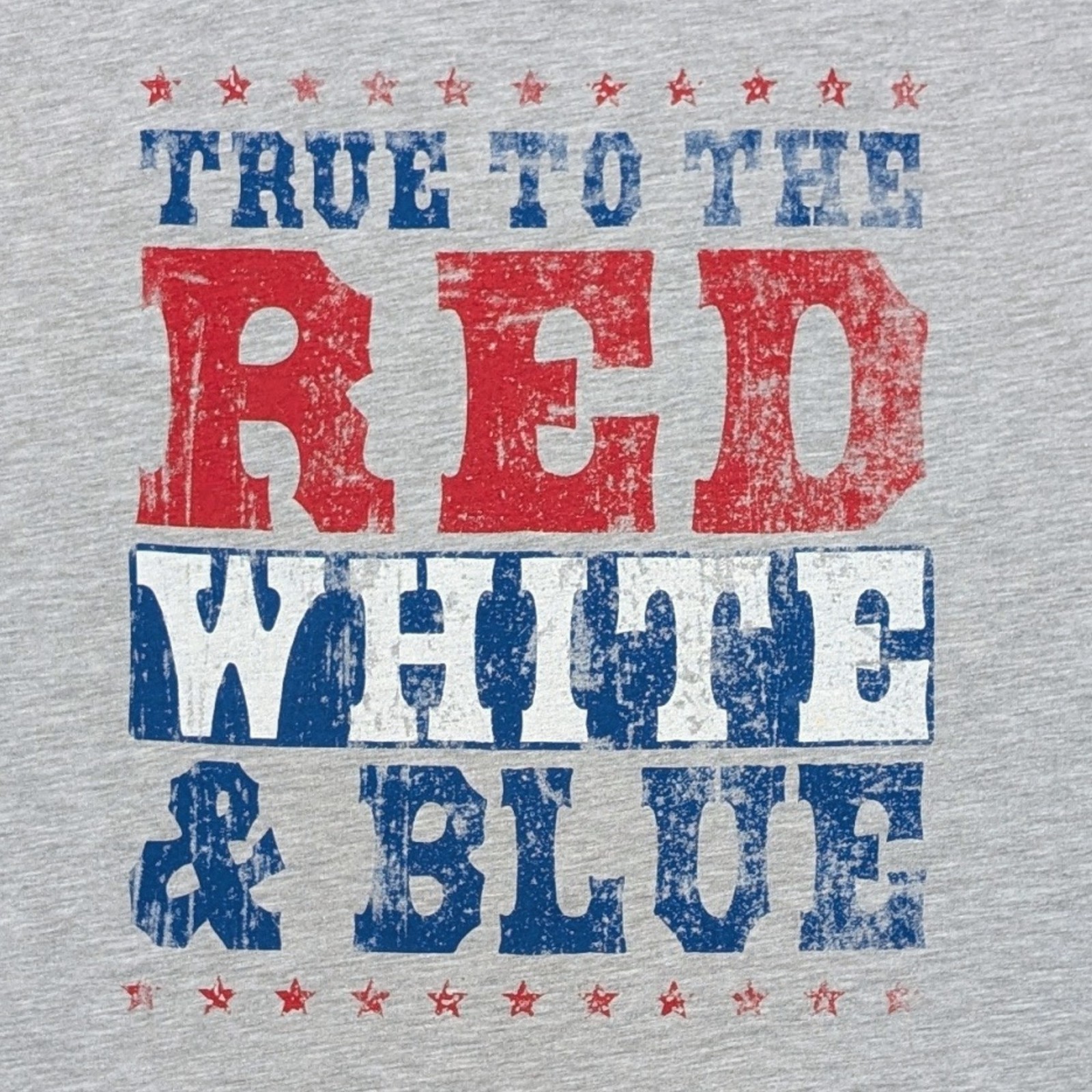 Mens Heather Gray Patriotic Americana Red White Blue Graphic T-Shirt