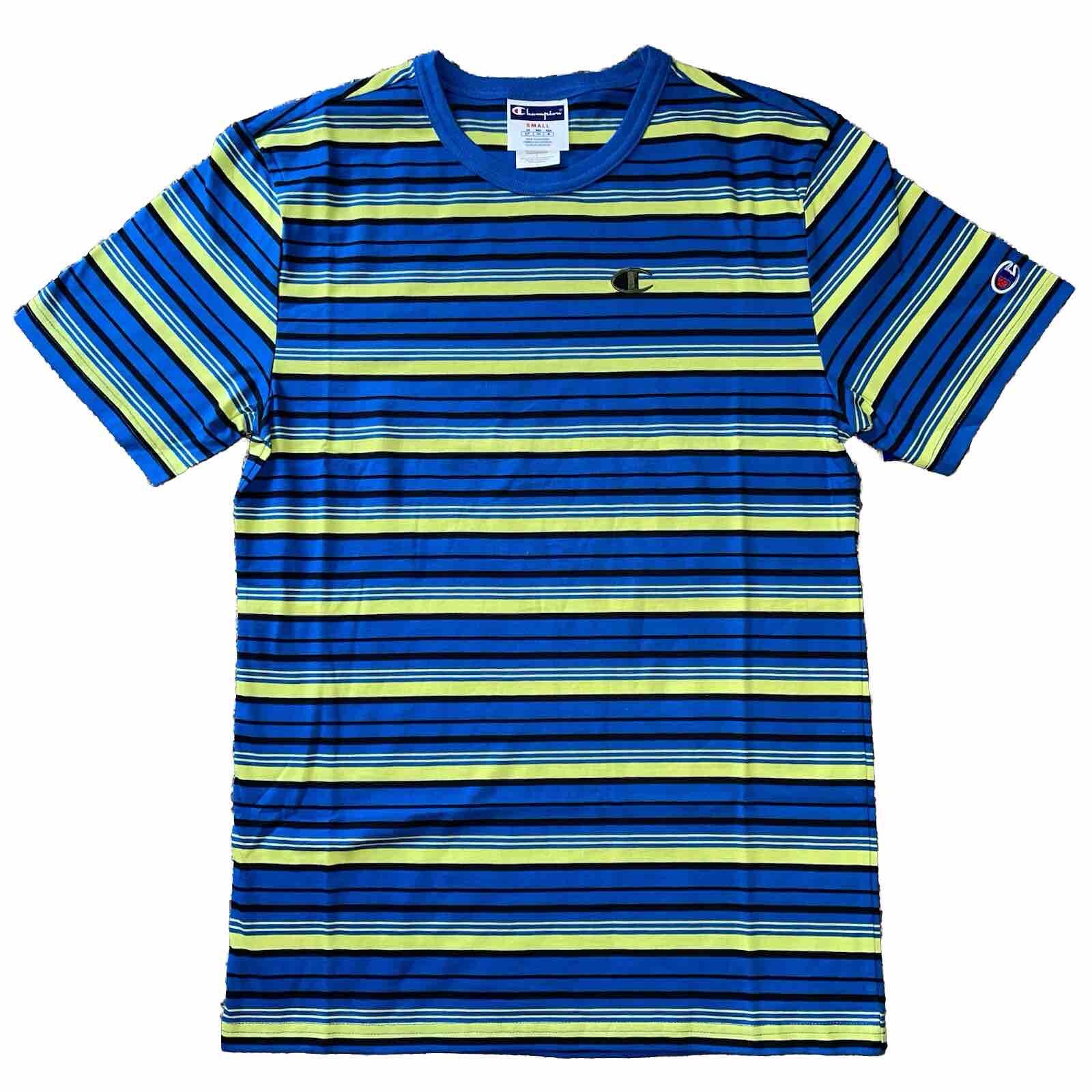 Champion Classic Tailored Stripe Short Sleeve T-Shirt Blue Green Black Men’s NWT