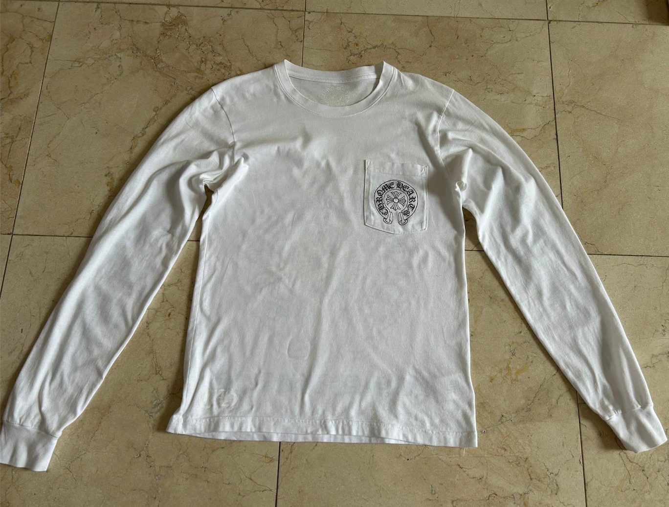 Authentic Chrome Hearts White Los Angeles Long Sleeve T Shirt sz S