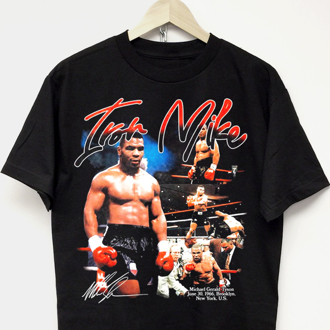 Iron Mike Tyson Rap Tee vintage 80s 90s hip hop streetwear black graphic t-shirt