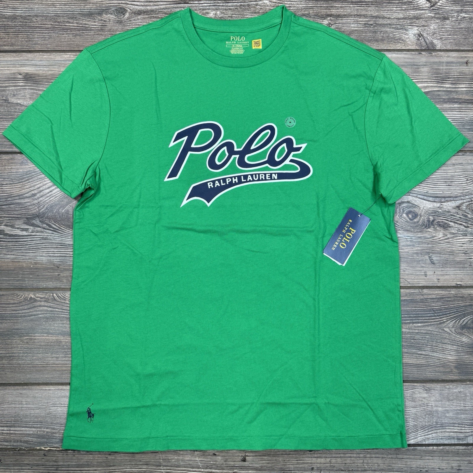 Polo Ralph Lauren Mens Classic Fit Script Logo Jersey T-Shirt Green MEDIUM NWT