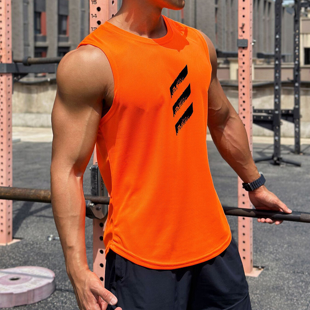 Men Quick Dry Bodybuilding Tank Top Gym Fitness T Shirt Stringer Singlet Vest US