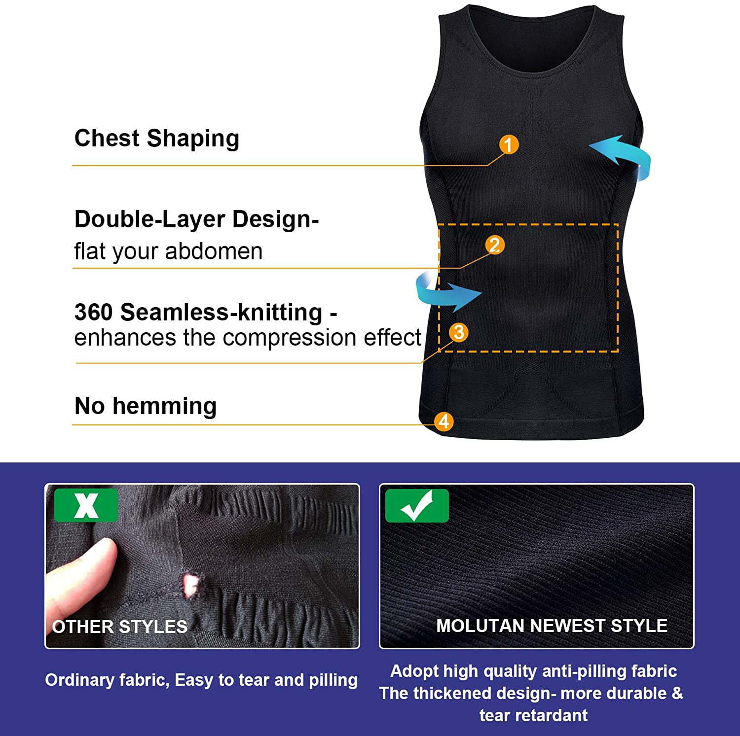 Men Gynecomastia Compress Tank Top Mens Slimming Body Shaper Vest Abs Undershirt